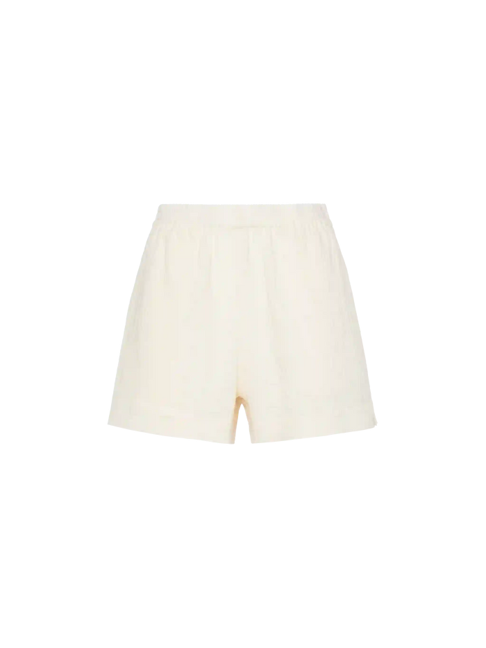 Meave Cotton Muslin Pull Up Shorts White Pant