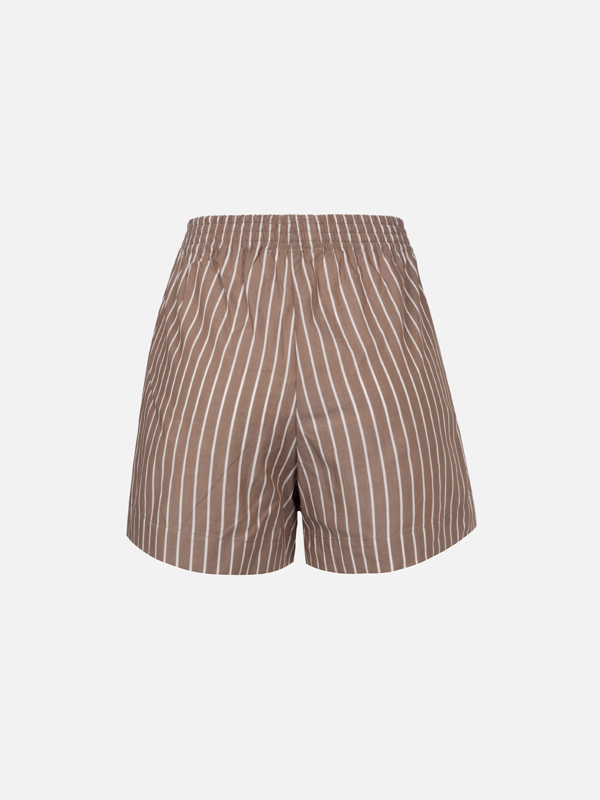 Meave Striped Cotton Shorts Brown Pant