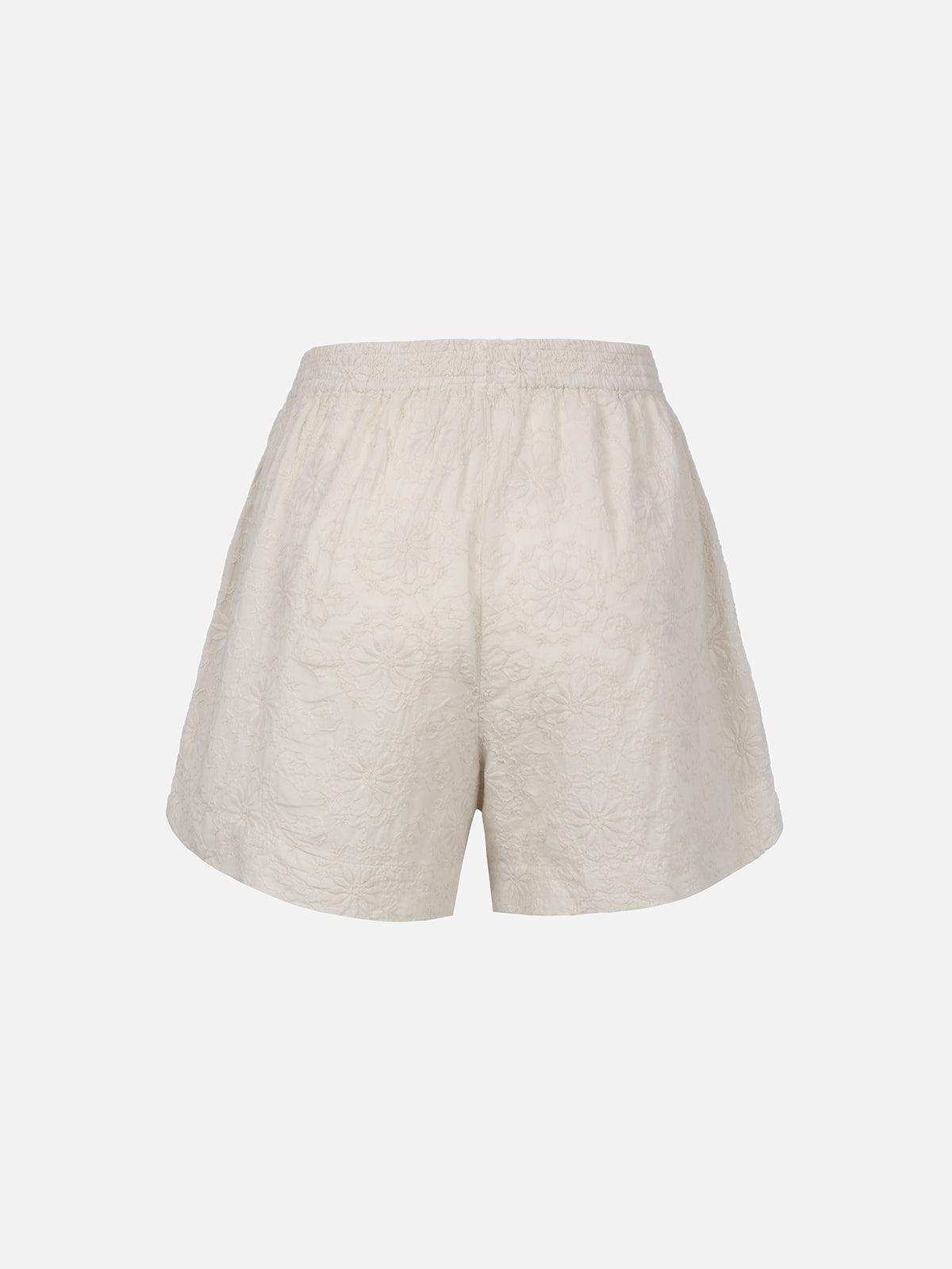 Meave Black Sangallo Cotton Shorts White Pant