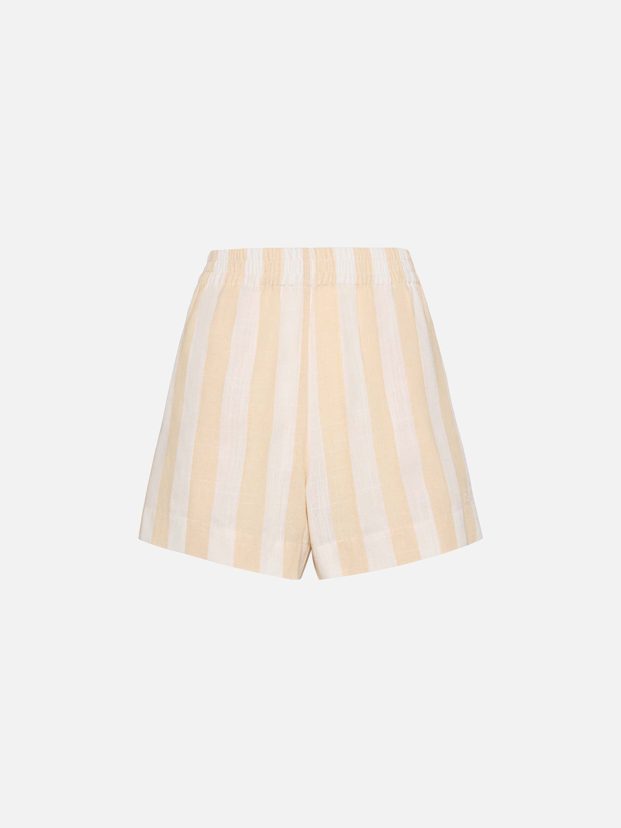 Meave Pull Up Shorts With Beige Striped Print __single__ Pant