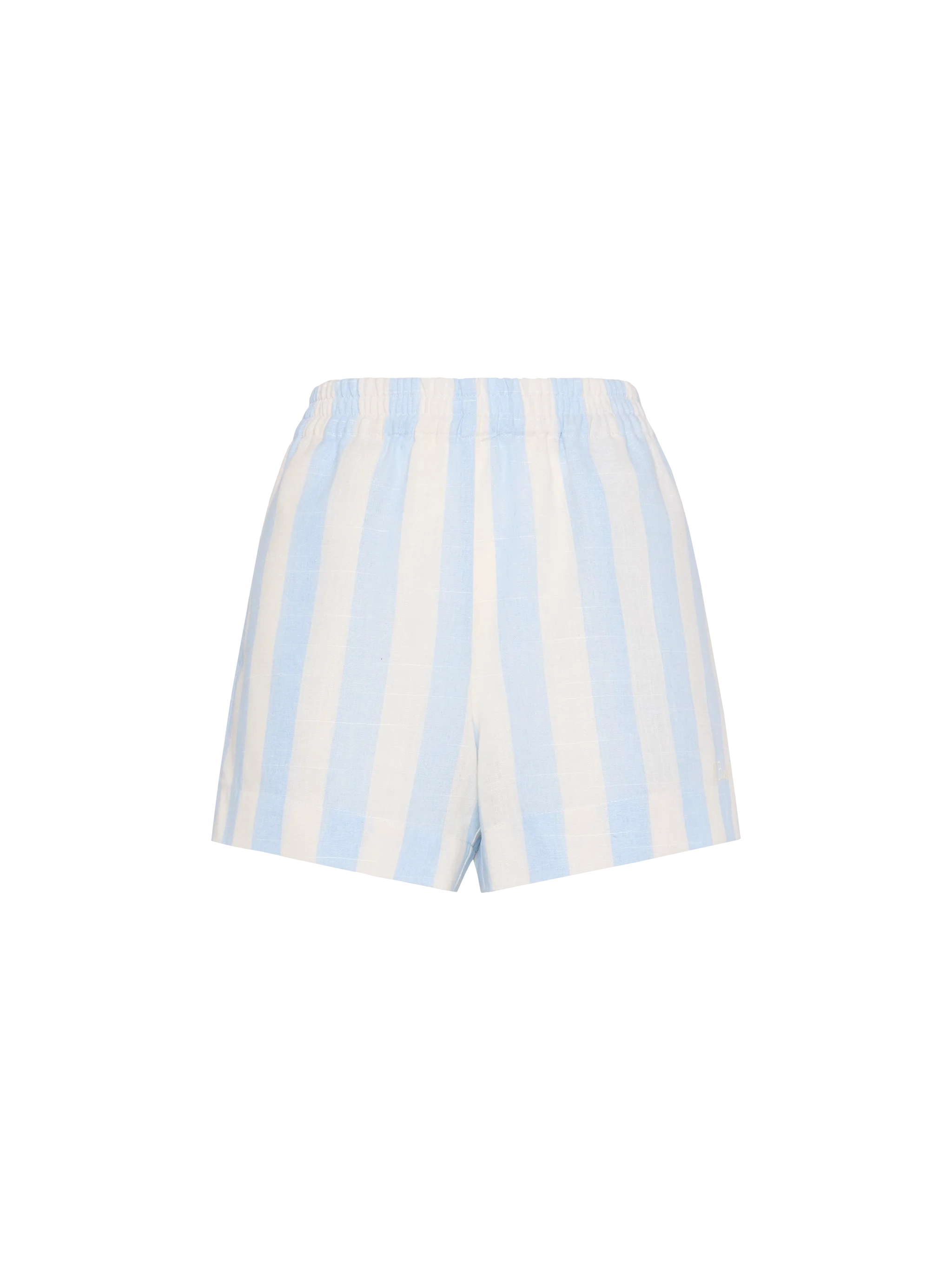 Meave Cotton Pull Up Shorts With Light Blue Striped Print Pant