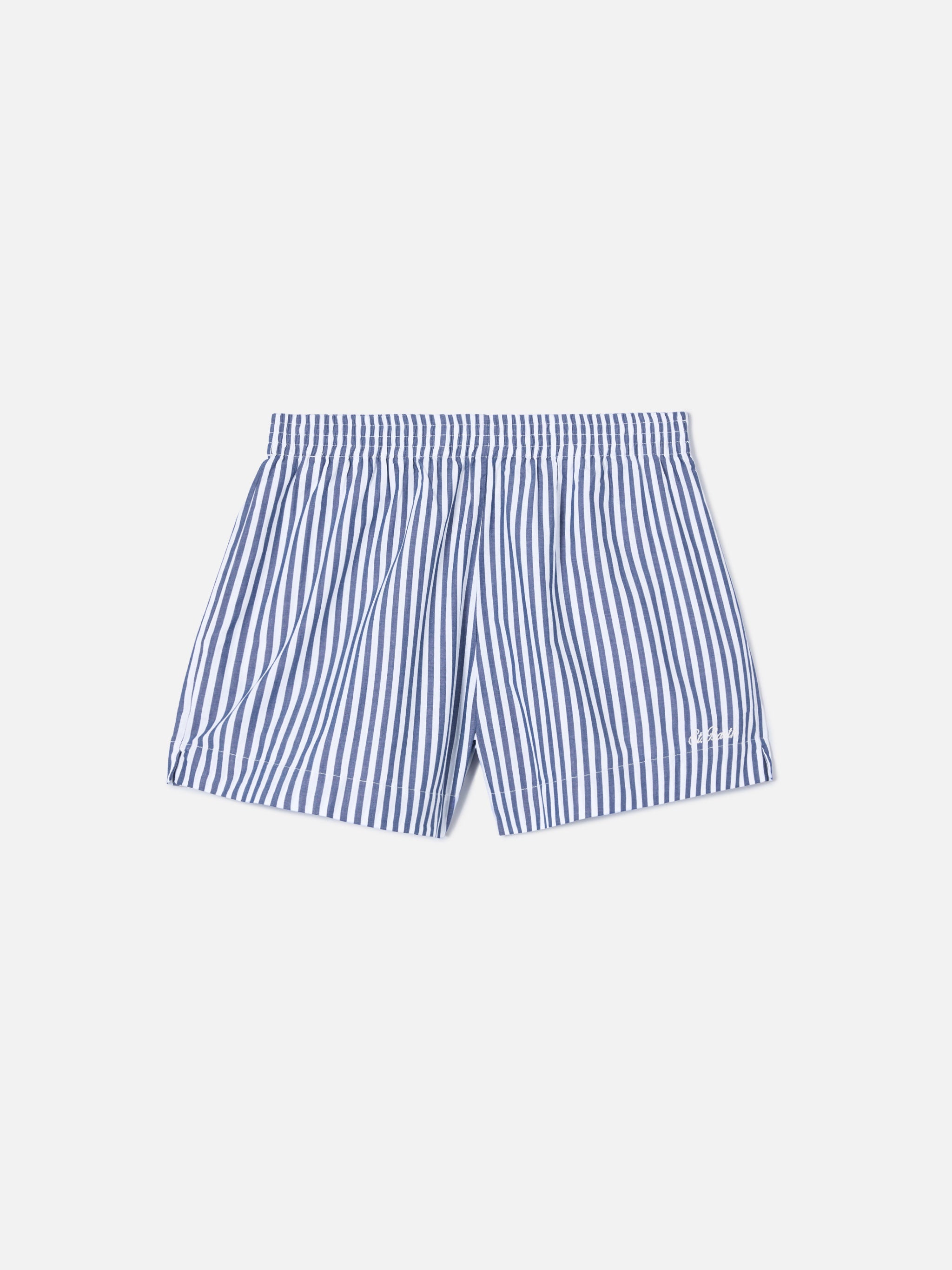 Blue Striped Meave Poplin Shorts Pant