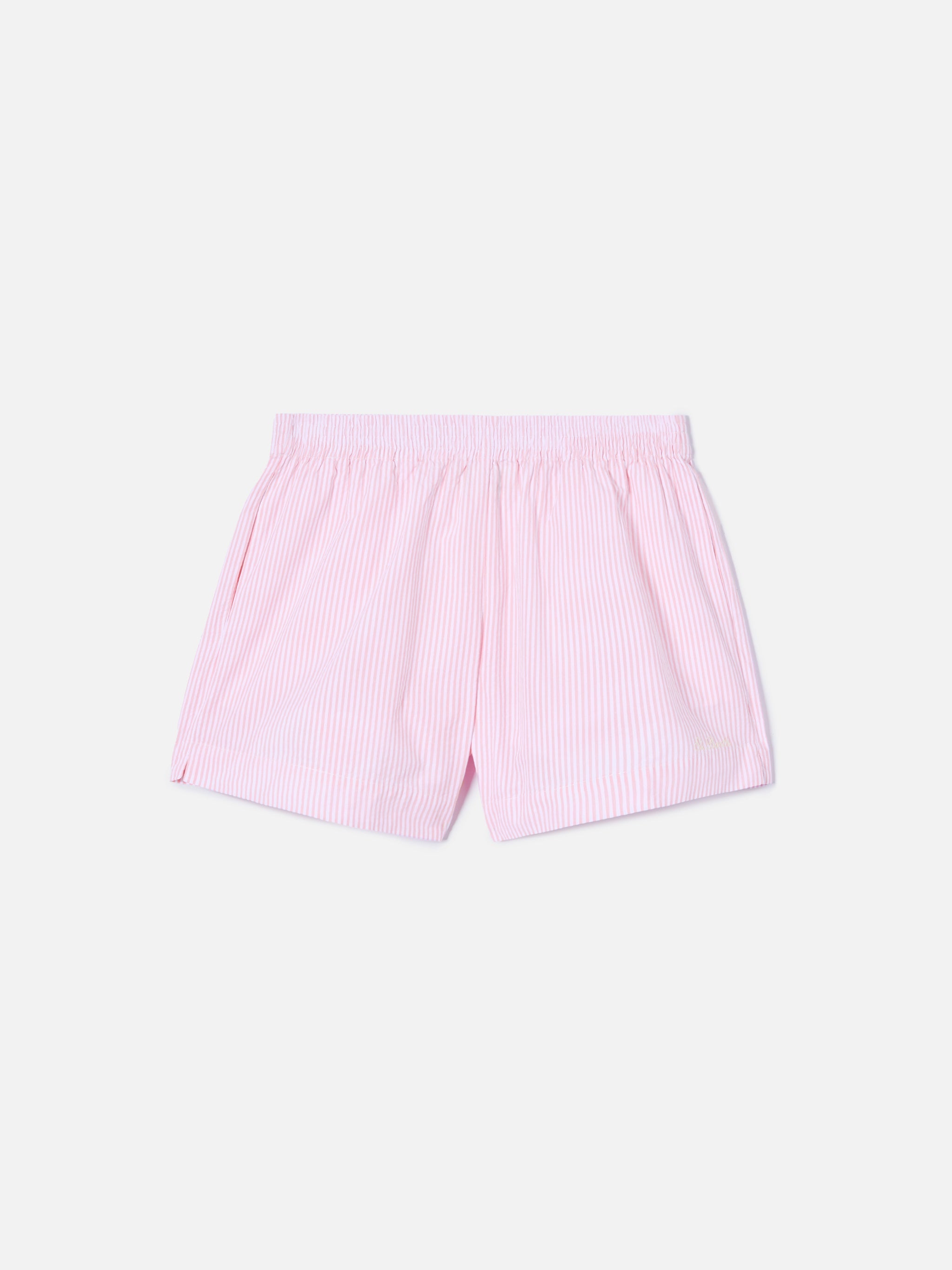 Pink Striped Meave Seersucker Shorts Pant
