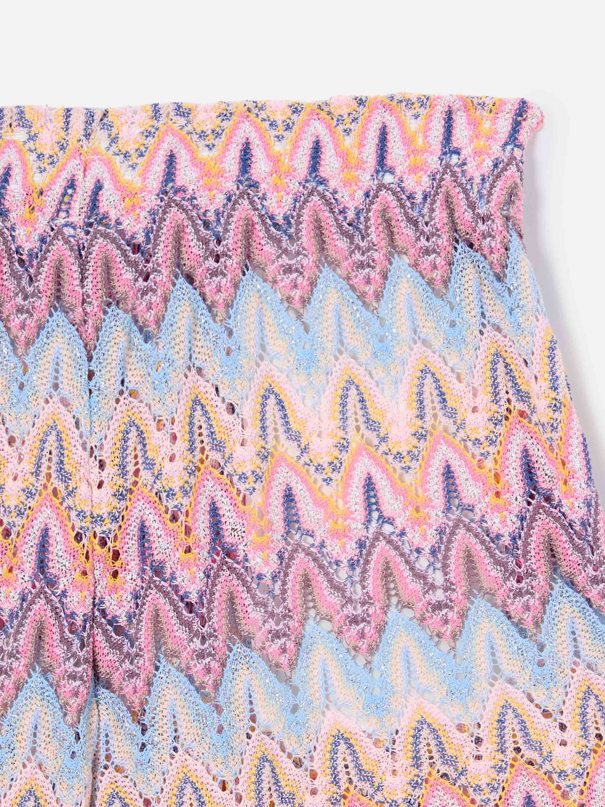 Meave Jr Raschel Knit Shorts With Pastel Flame Pattern Pink Pant