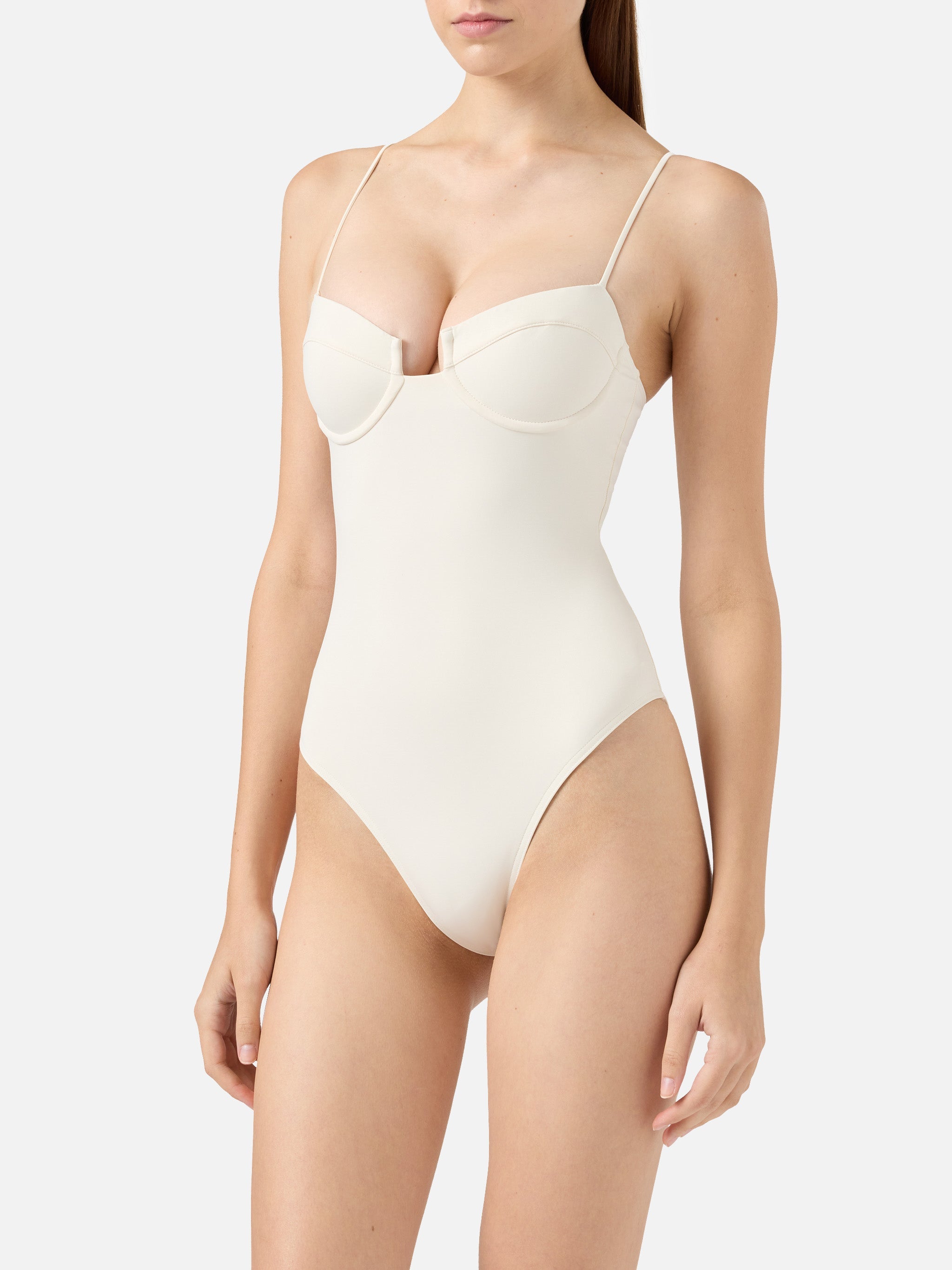 Medea Cream Underwired One-Piece Swimsuit White One Piece