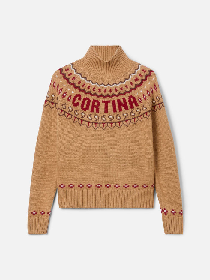 Meghan Nordic Jacquard Knit Sweater Brown