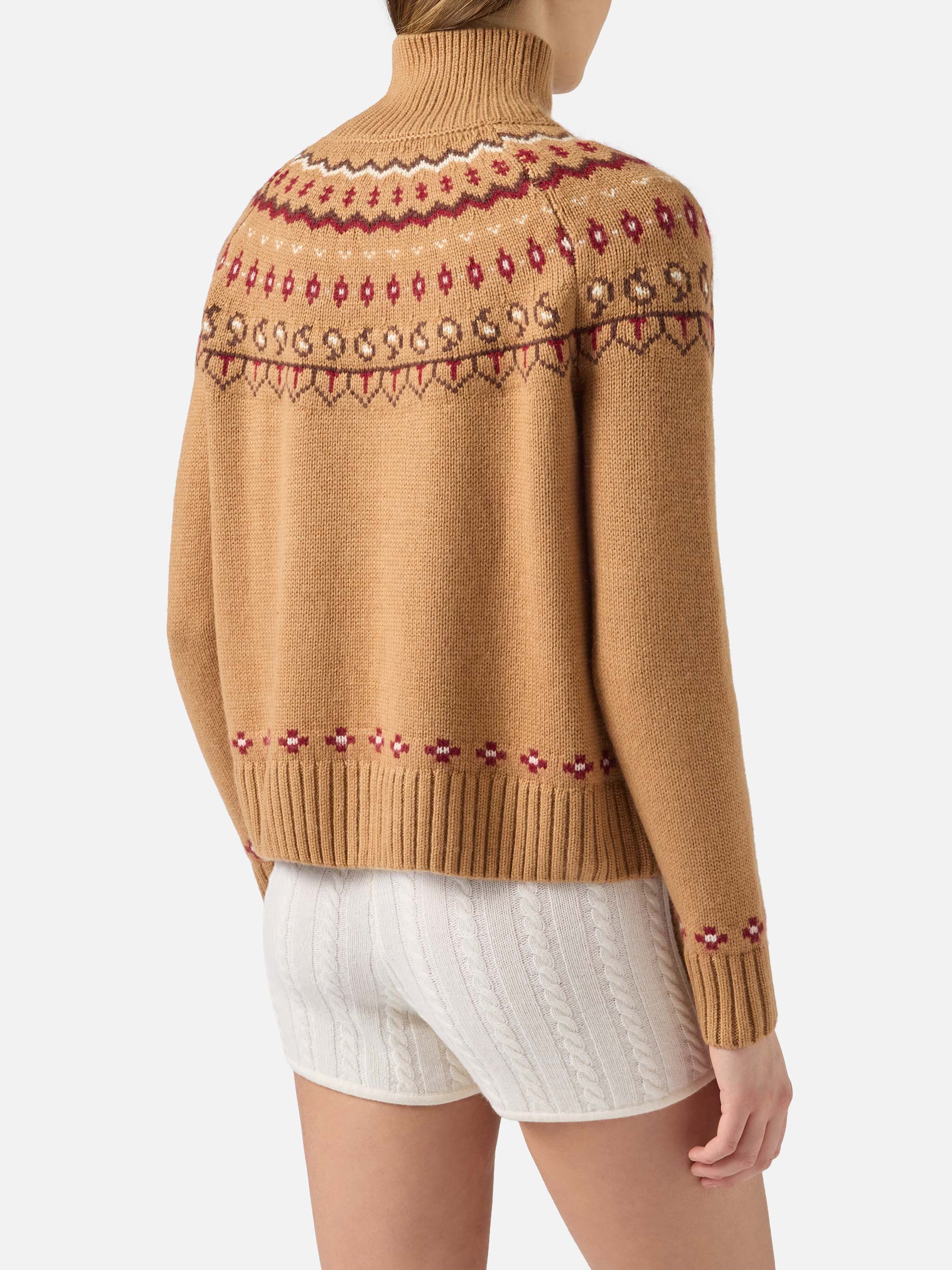 Meghan Nordic Jacquard Knit Sweater Brown