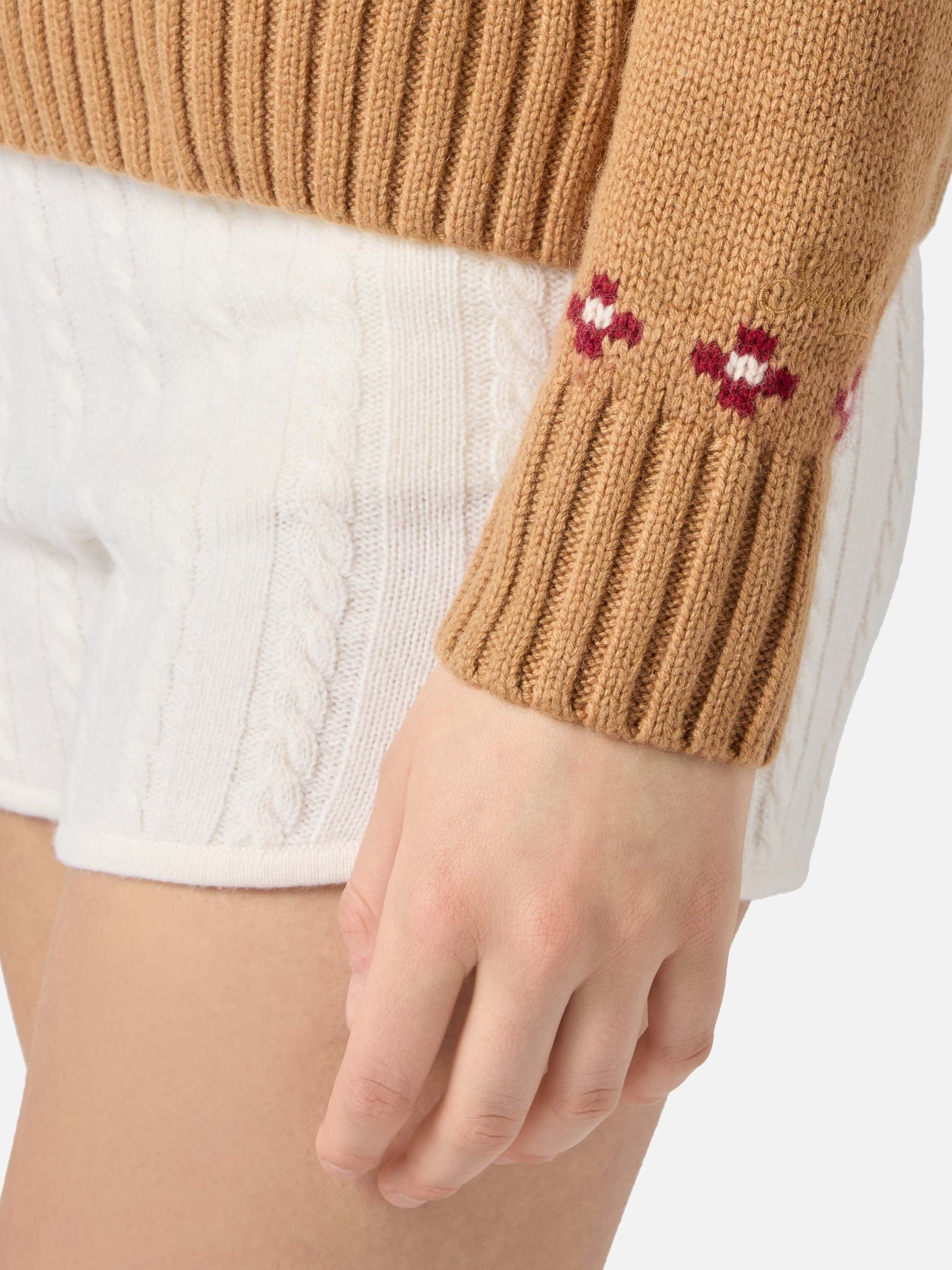 Meghan Nordic Jacquard Knit Sweater Brown