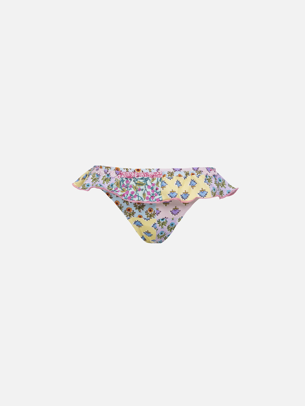 Girl Ruffled Swim Briefs Melly With Flower Print Bottom