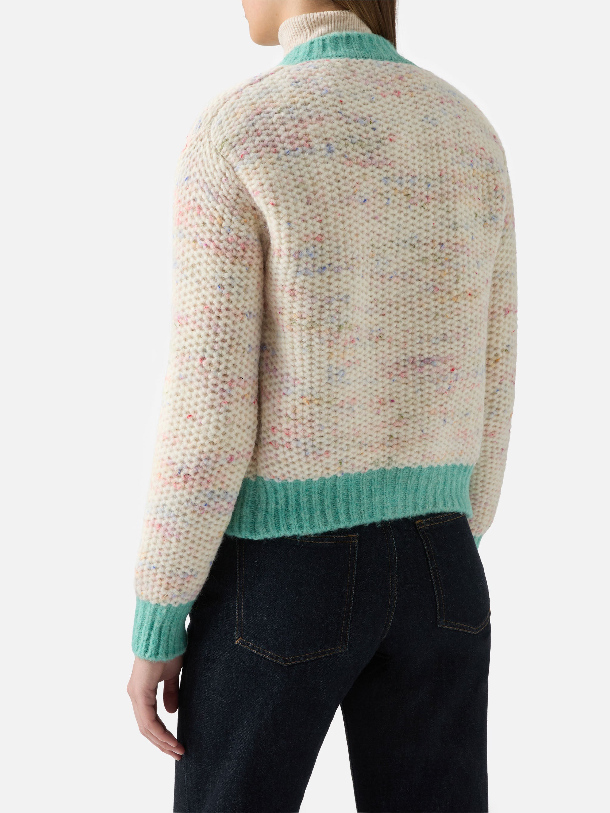 Meribel Soft Melange Cardigan White