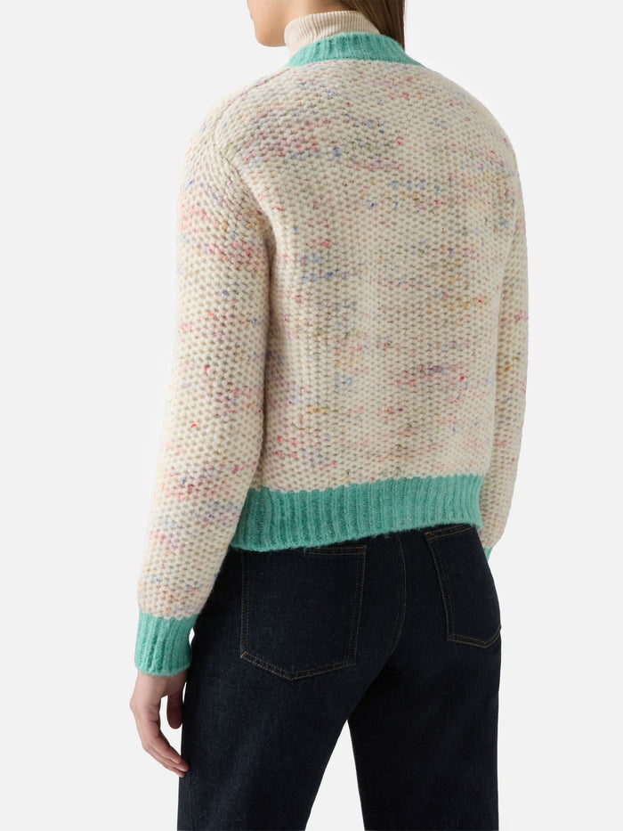 Meribel Soft Melange Cardigan White