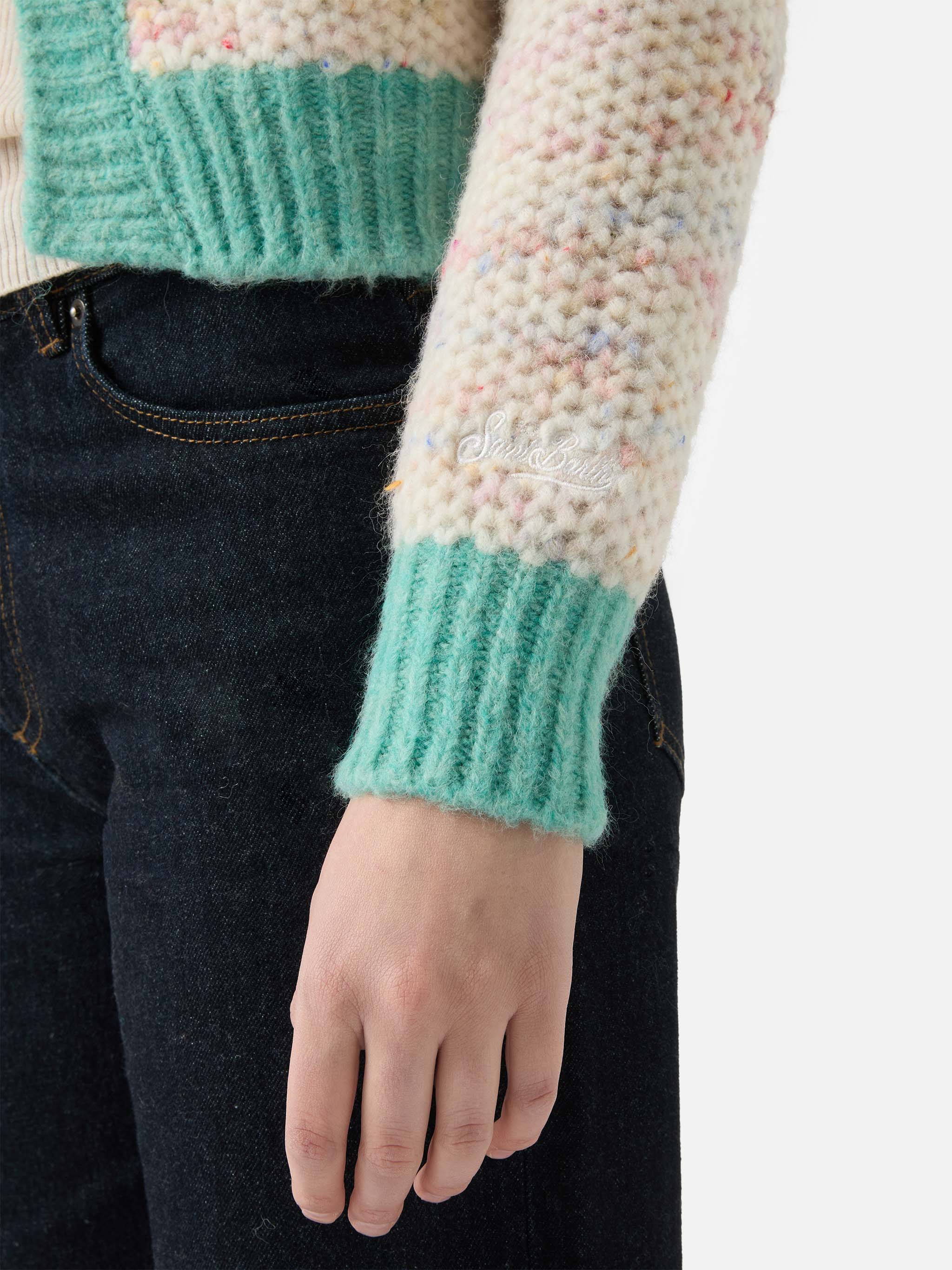 Meribel Soft Melange Cardigan White