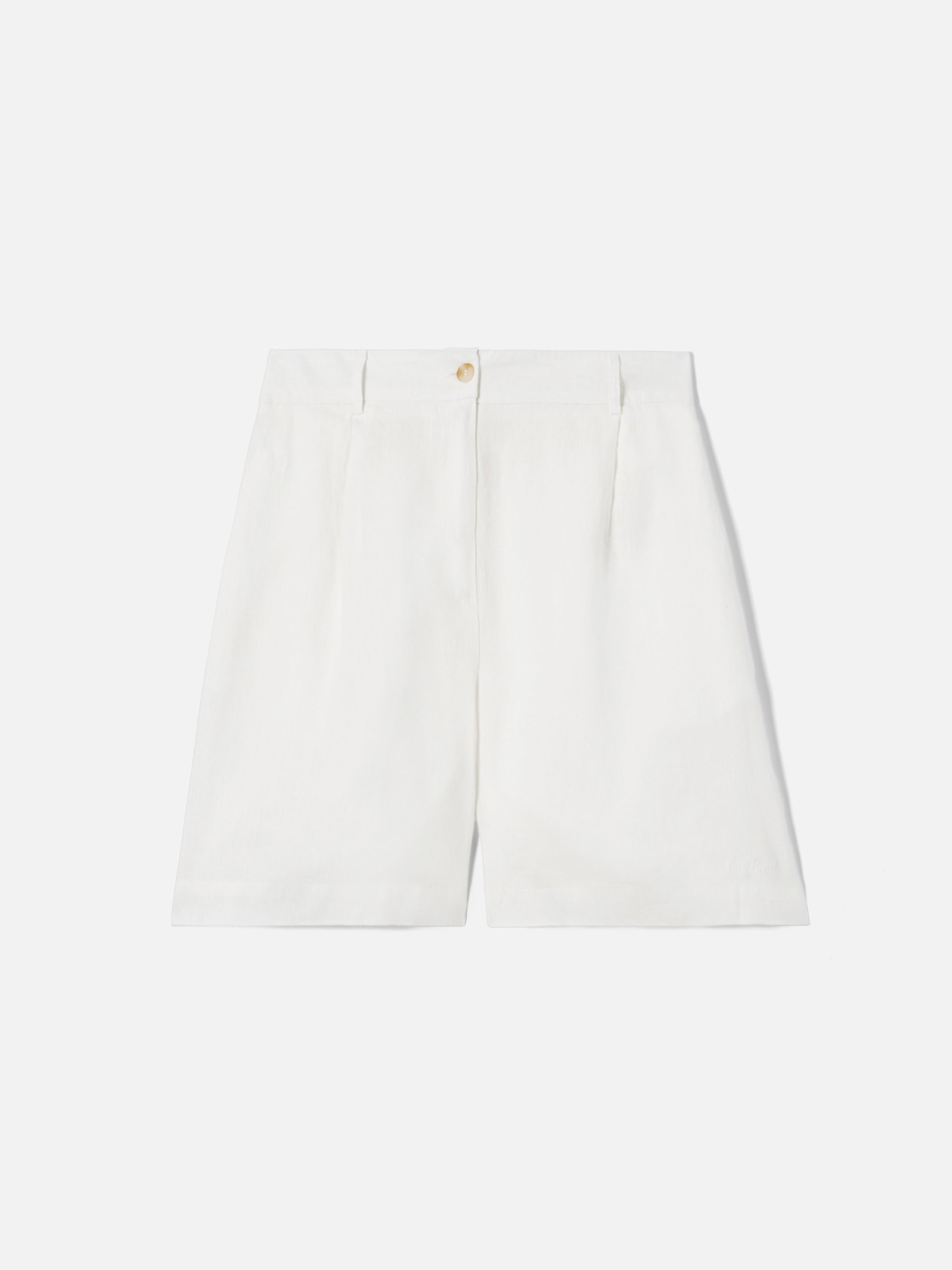White Maggy Linen Shorts Pant