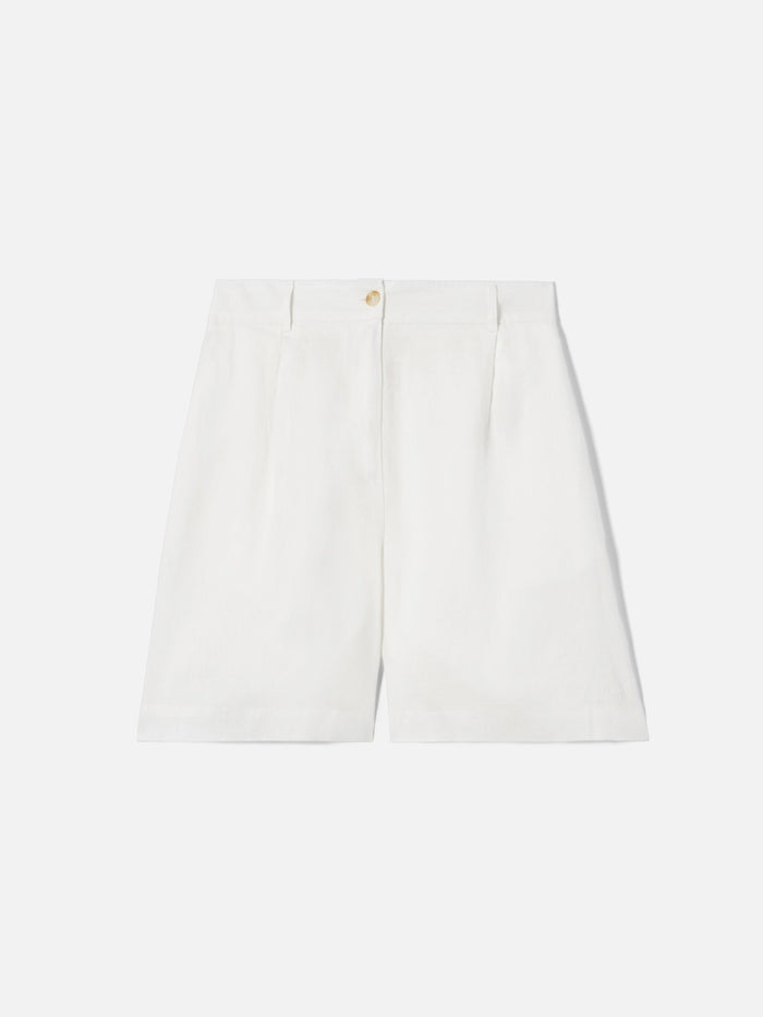 White Maggy Linen Shorts Pant