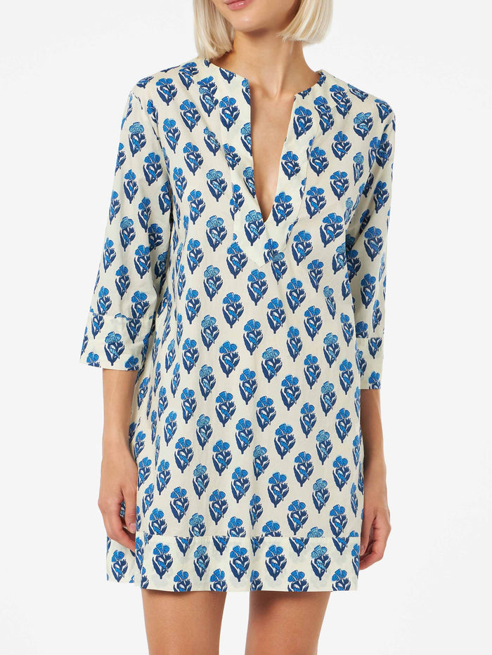 Woman Cotton Tunic Dress Macha White