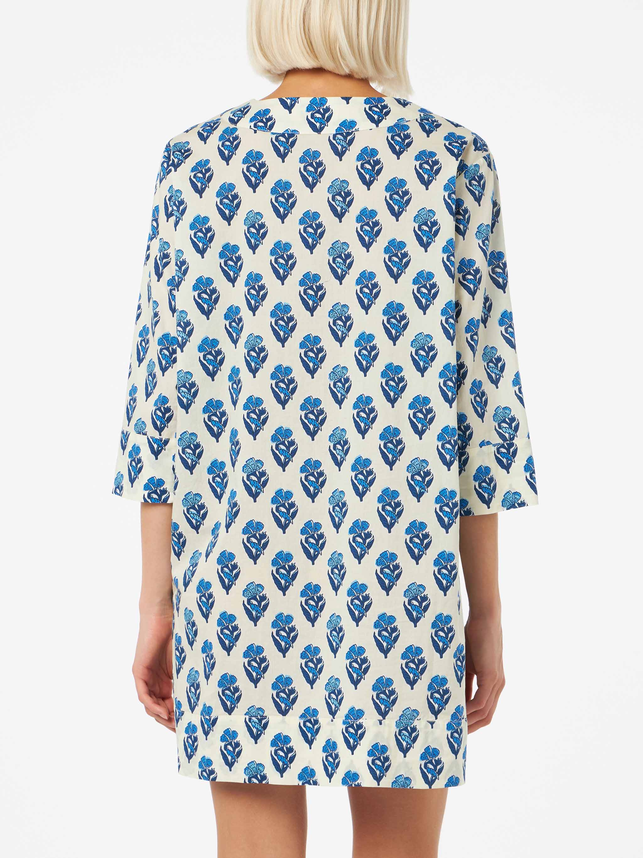 Woman Cotton Tunic Dress Macha White