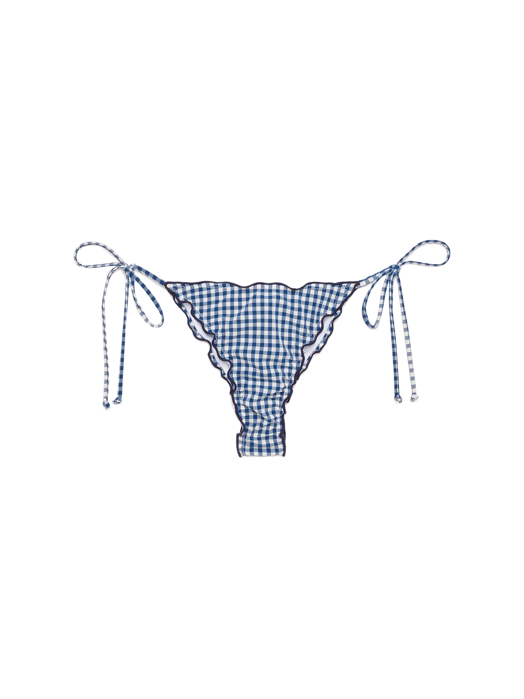 Miami Cheeky Swim Briefs With Gingham Print Blue Bottom