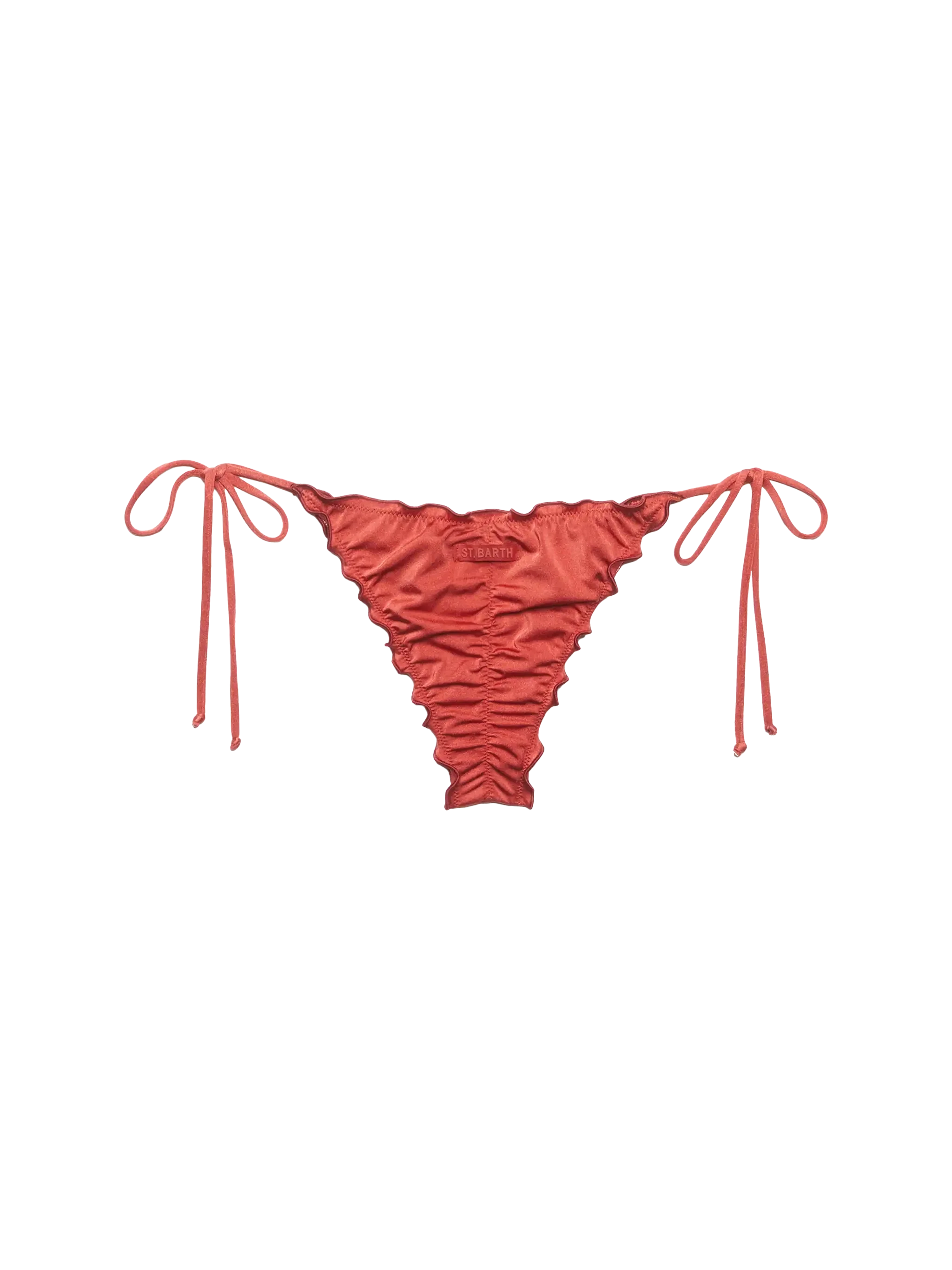 Miami Cheeky Shimmer Brick Red Swim Briefs Bottom