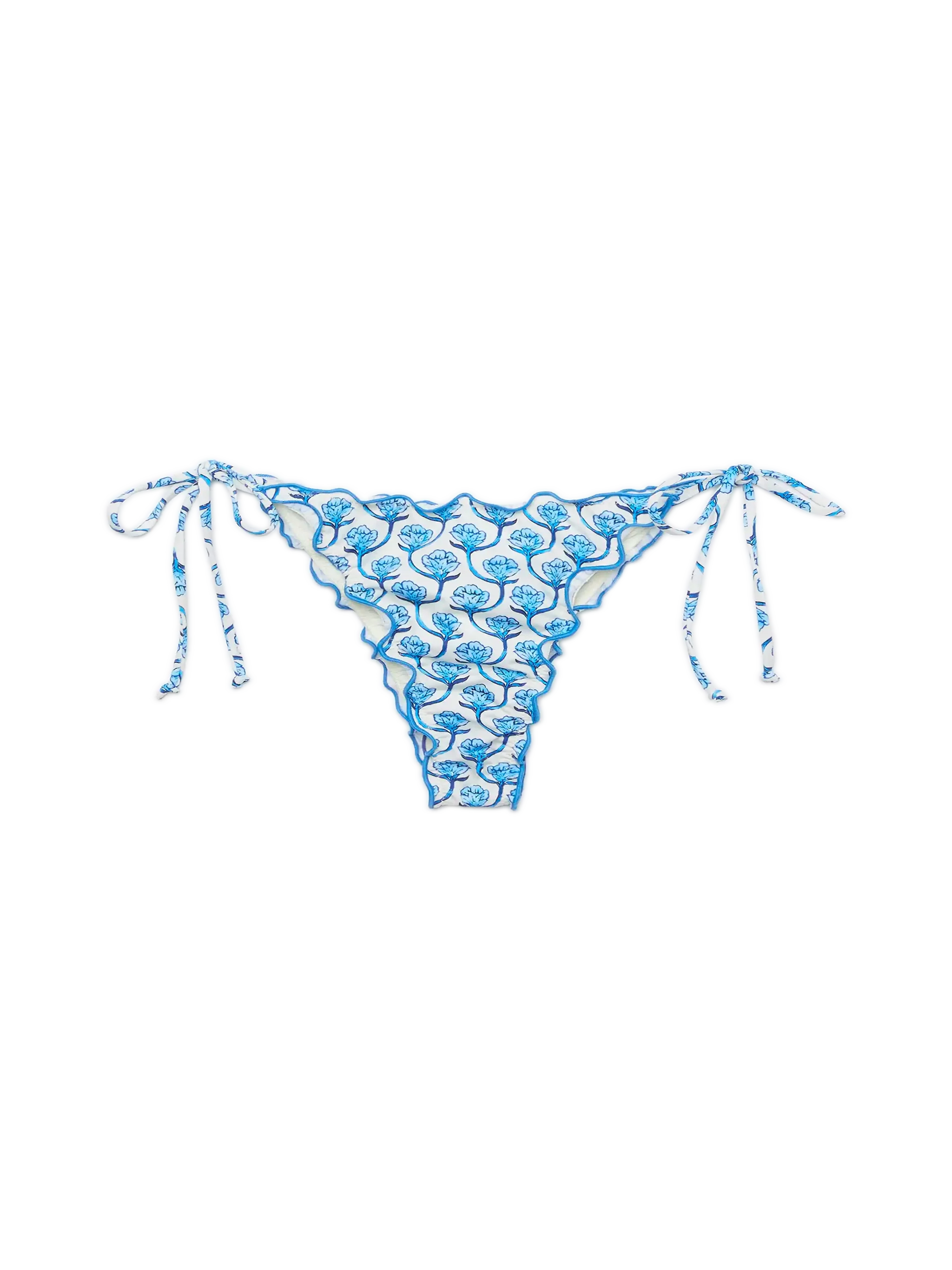 Miami Cheeky Swim Briefs With Floral Print White Bottom