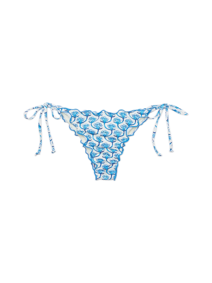 Miami Cheeky Swim Briefs With Floral Print White Bottom