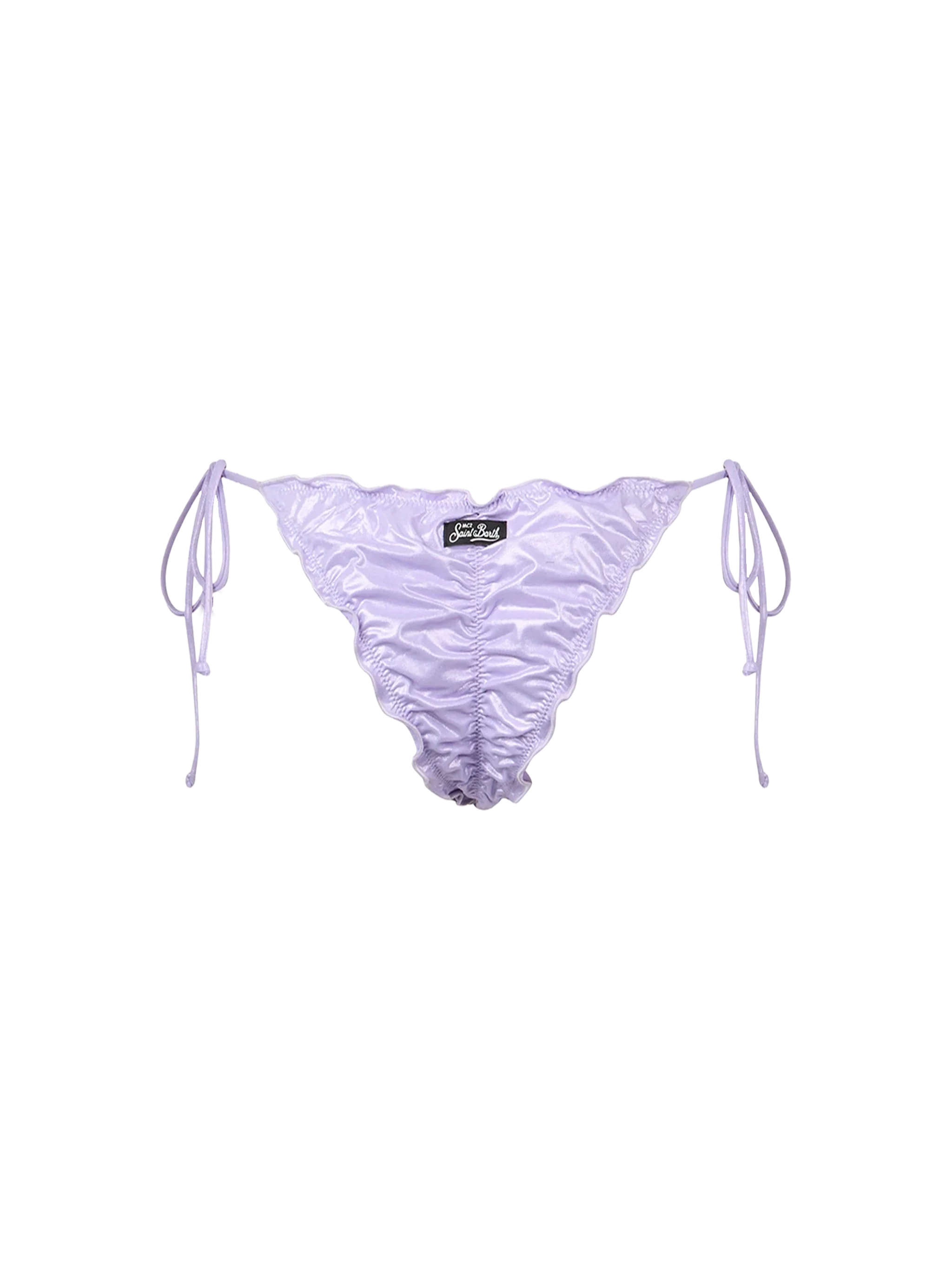 Miami Lilac Laminated Cheeky Swim Briefs Pink Bottom