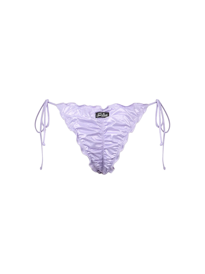 Miami Lilac Laminated Cheeky Swim Briefs Pink Bottom