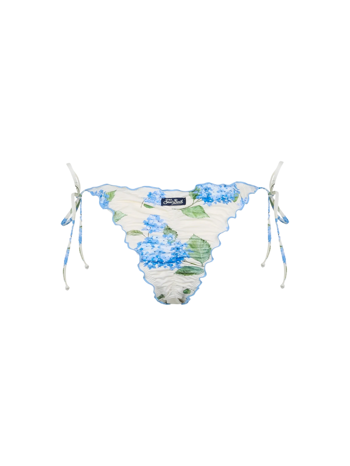 Floral Miami Cheeky Swim Briefs Sky Bottom