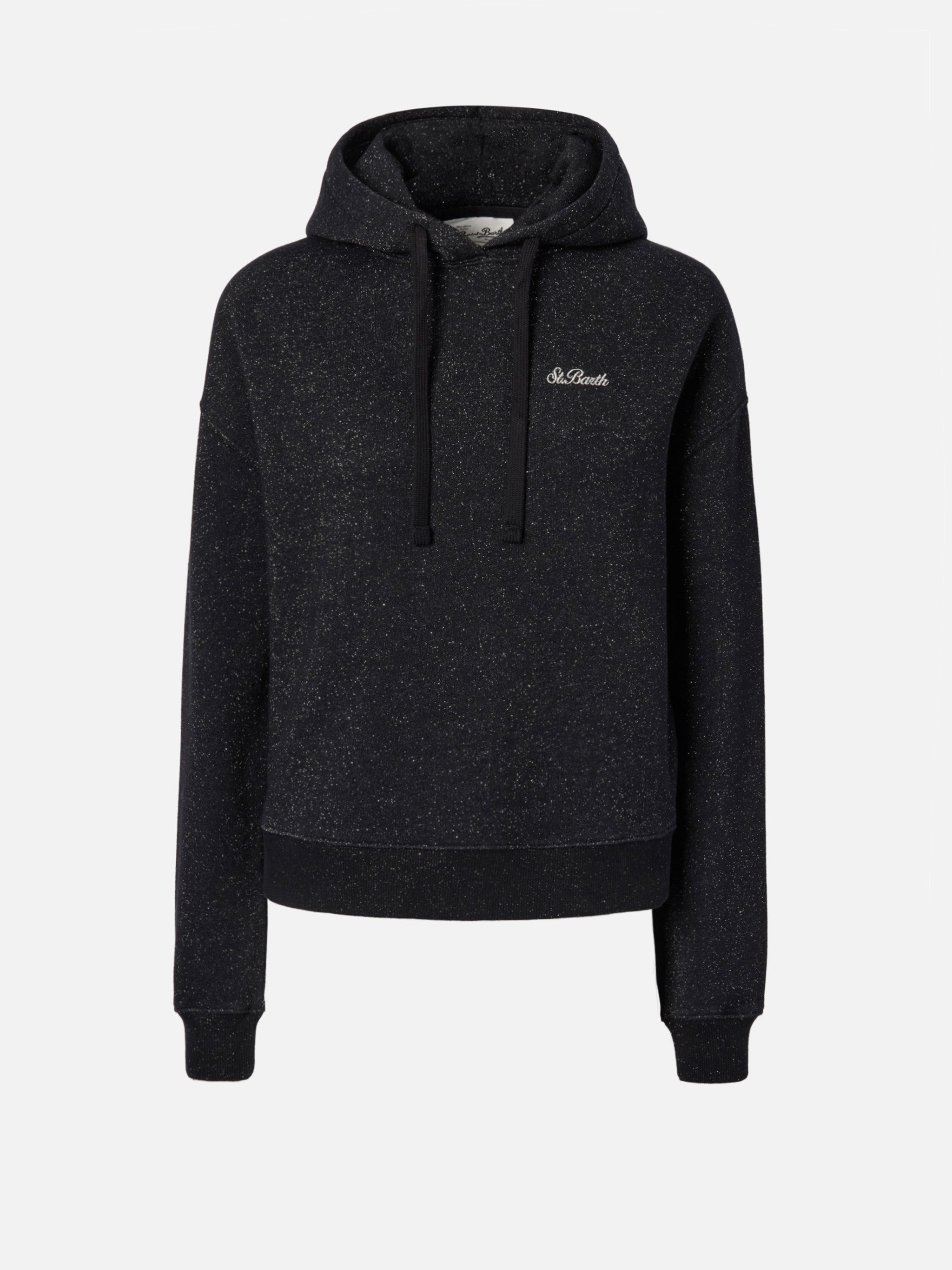Mindy Hoodie Black Cotton–lurex Blend Sweatshirt