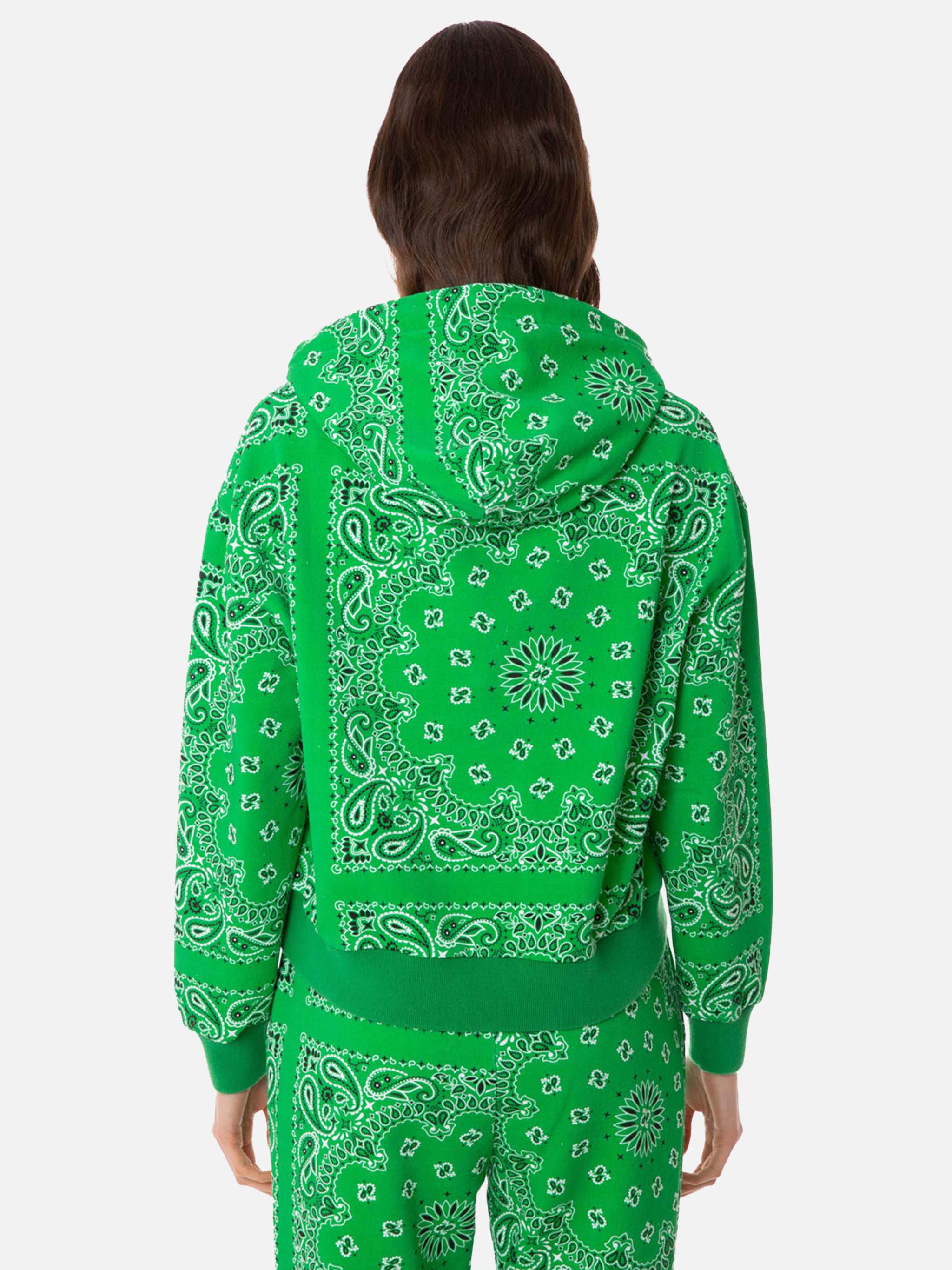 Cotton Hoodie With Bandanna Print Sweatshirt