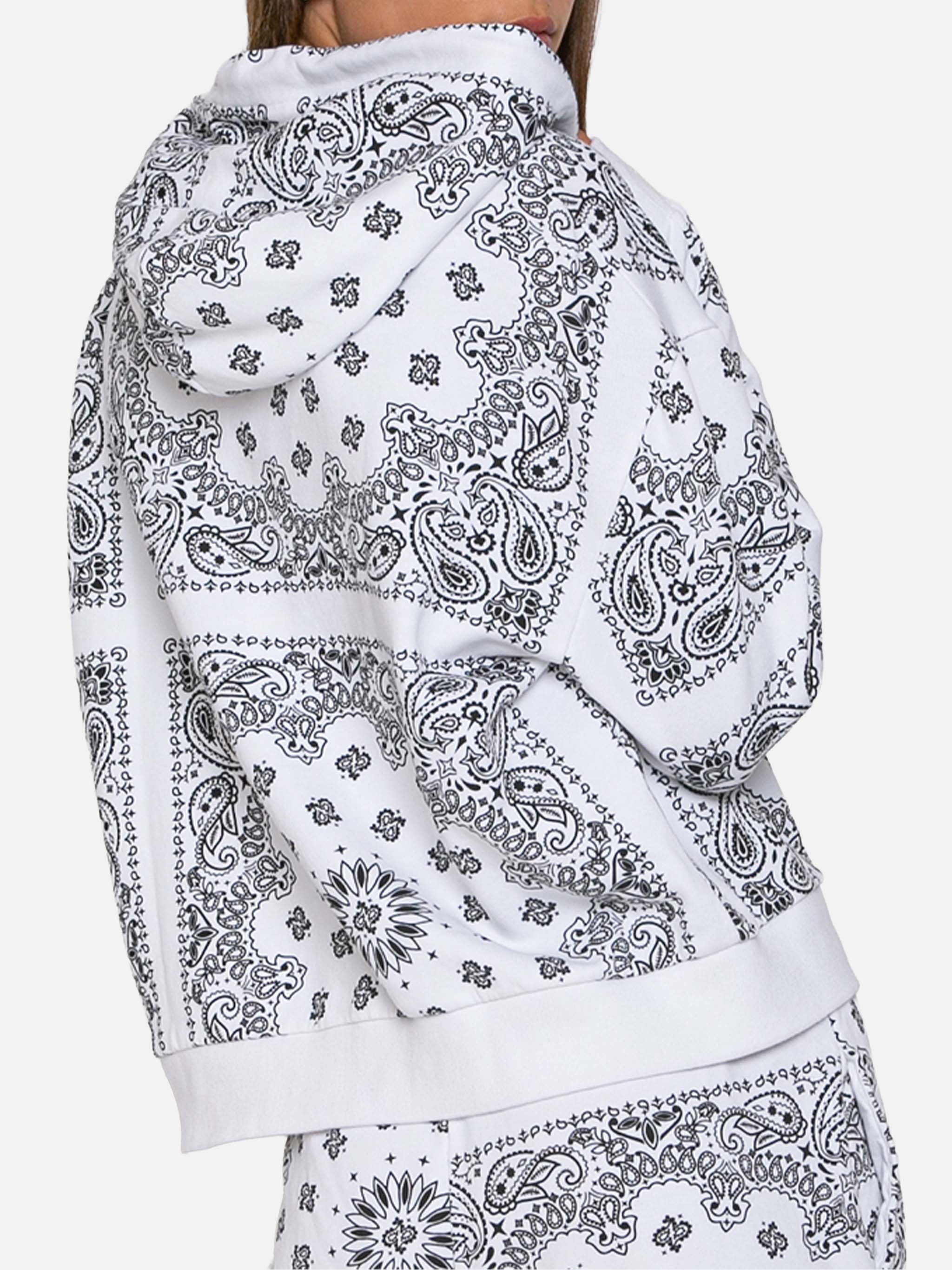 Cotton Bandana Hoodie With Saint Barth Embroidery White Sweatshirt