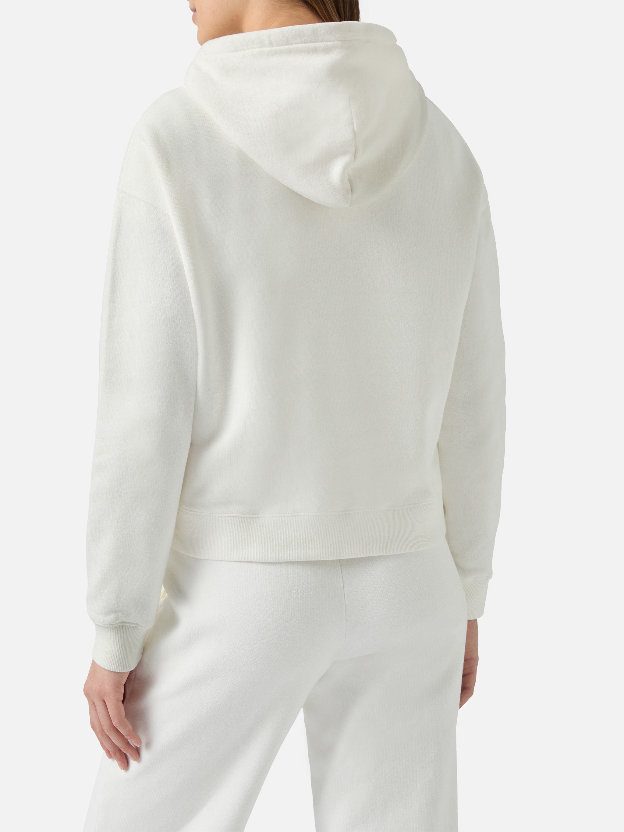 Mindy Cotton Hoodie With St. Barth Sport Club Print White Sweatshirt