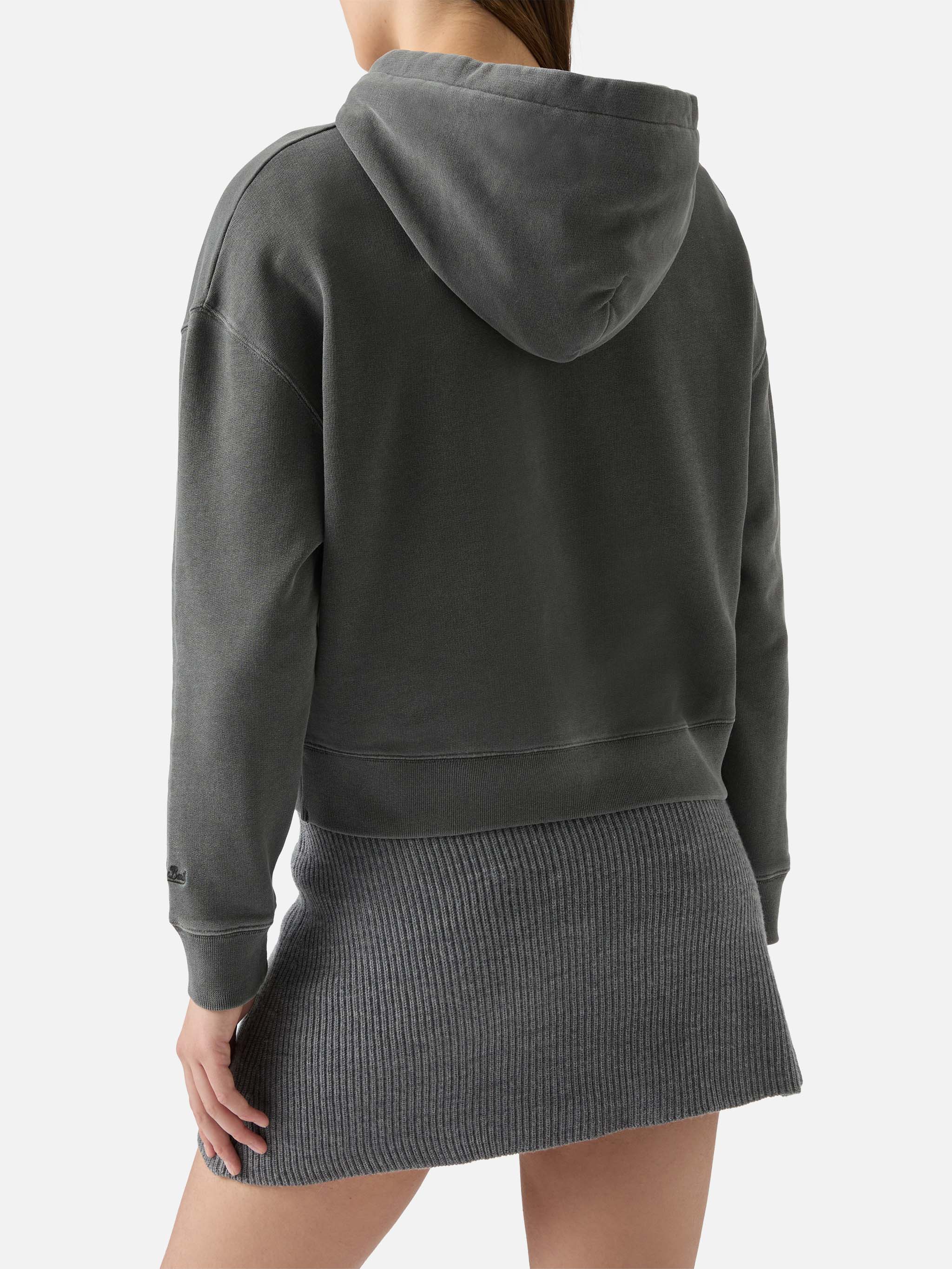 Mindy Cotton Hoodie With Party Animal Embroidery Black Sweatshirt