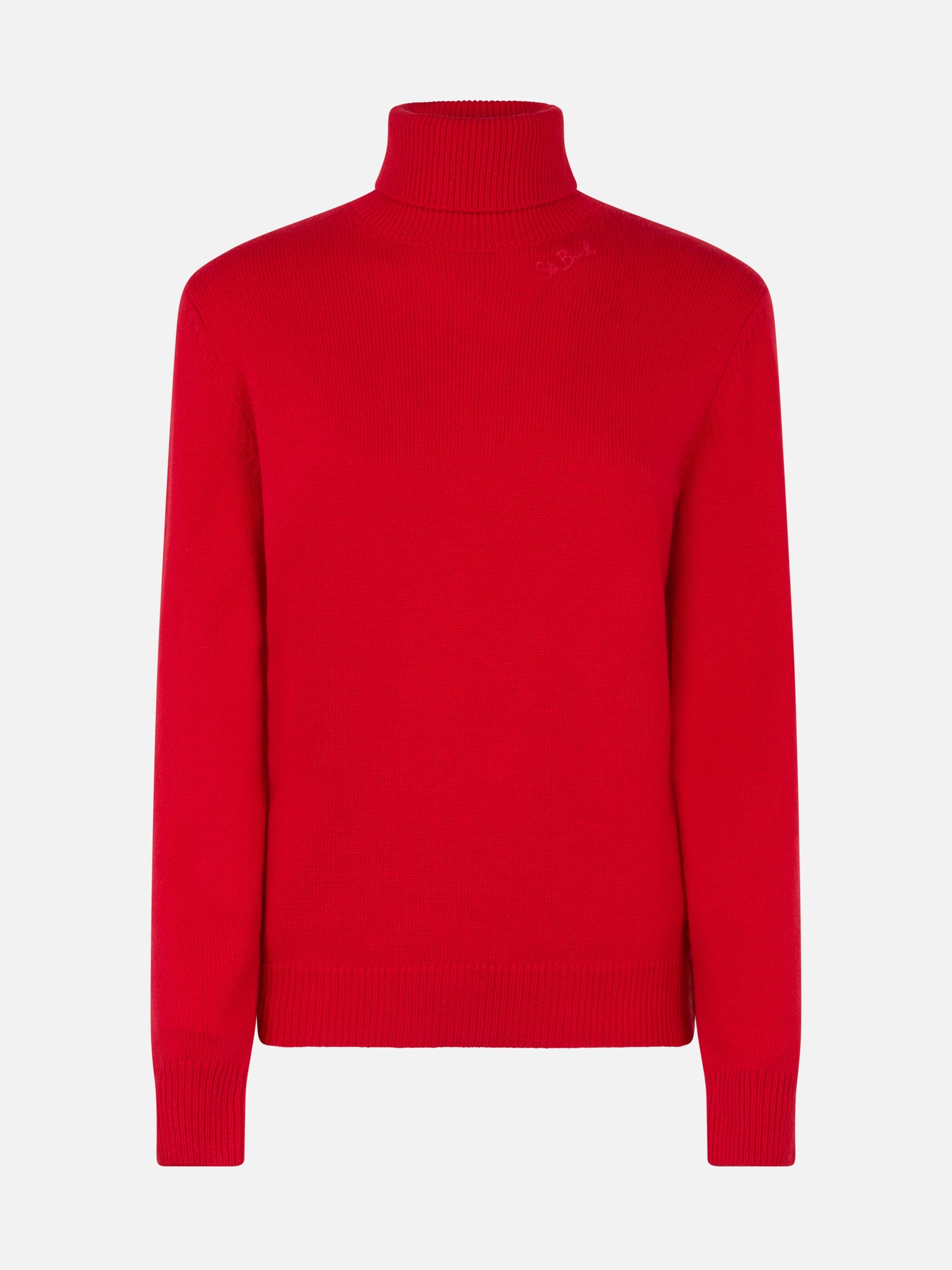 Red Turtleneck Moody Blended Cashmere