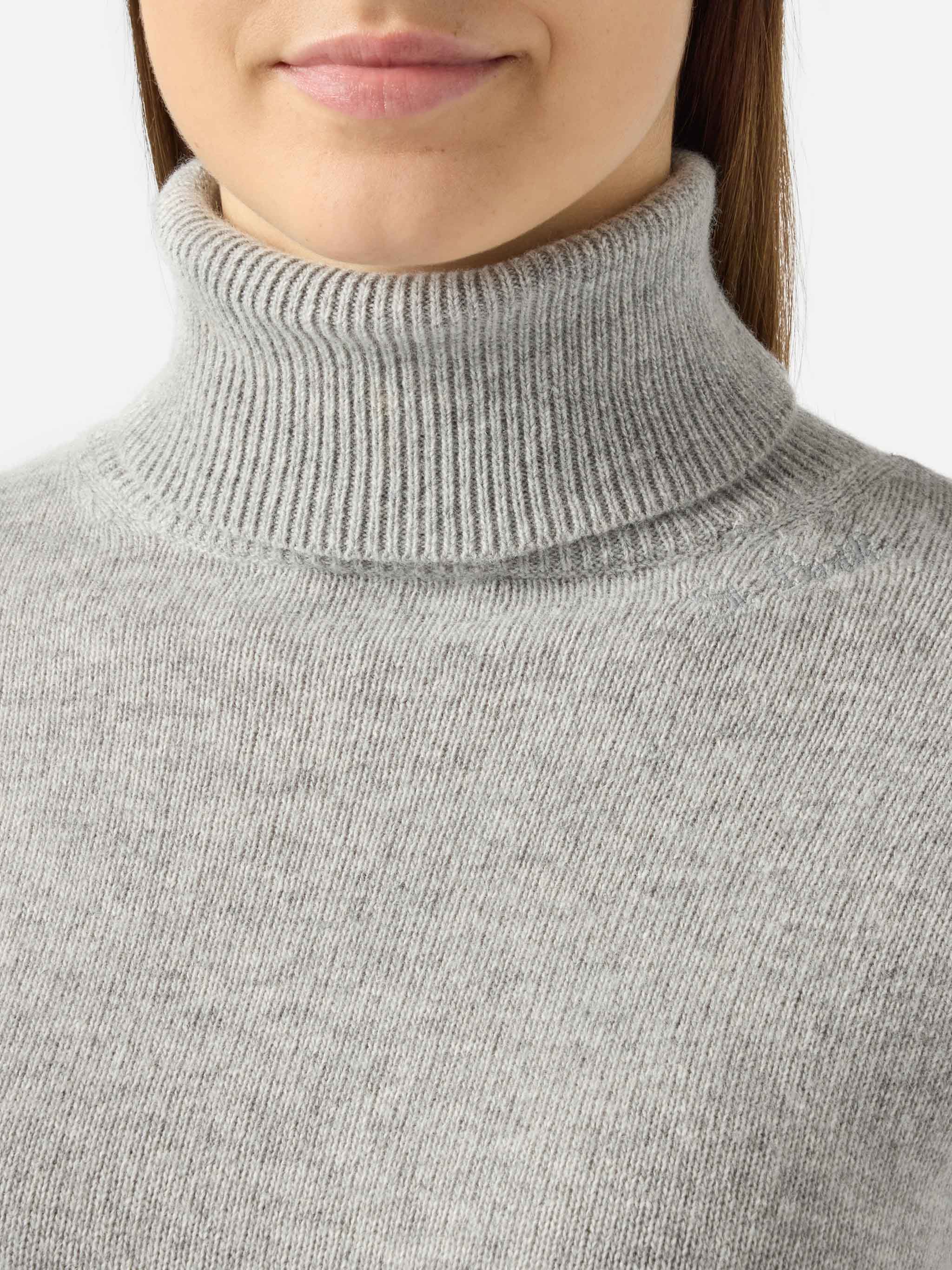 Mélange Grey Turtleneck Moody Blended Cashmere