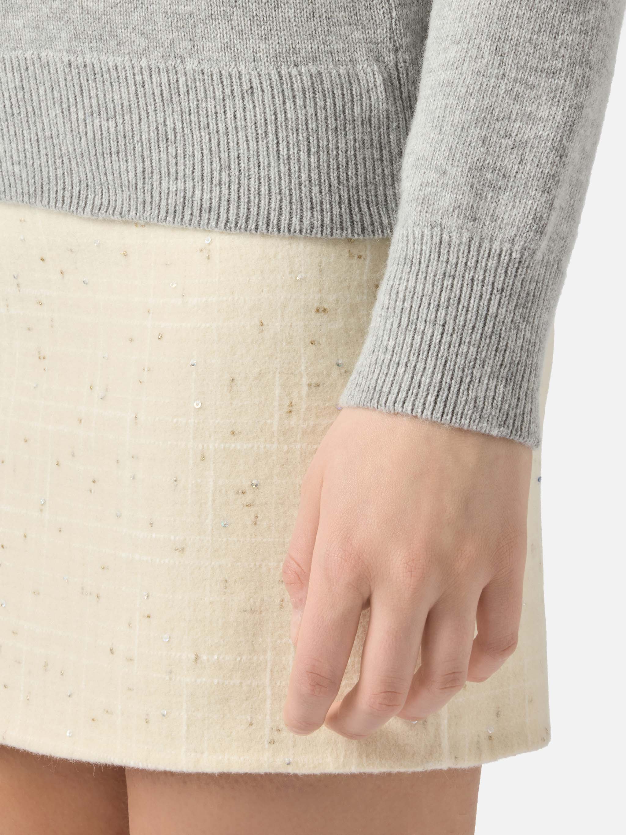 Mélange Grey Turtleneck Moody Blended Cashmere