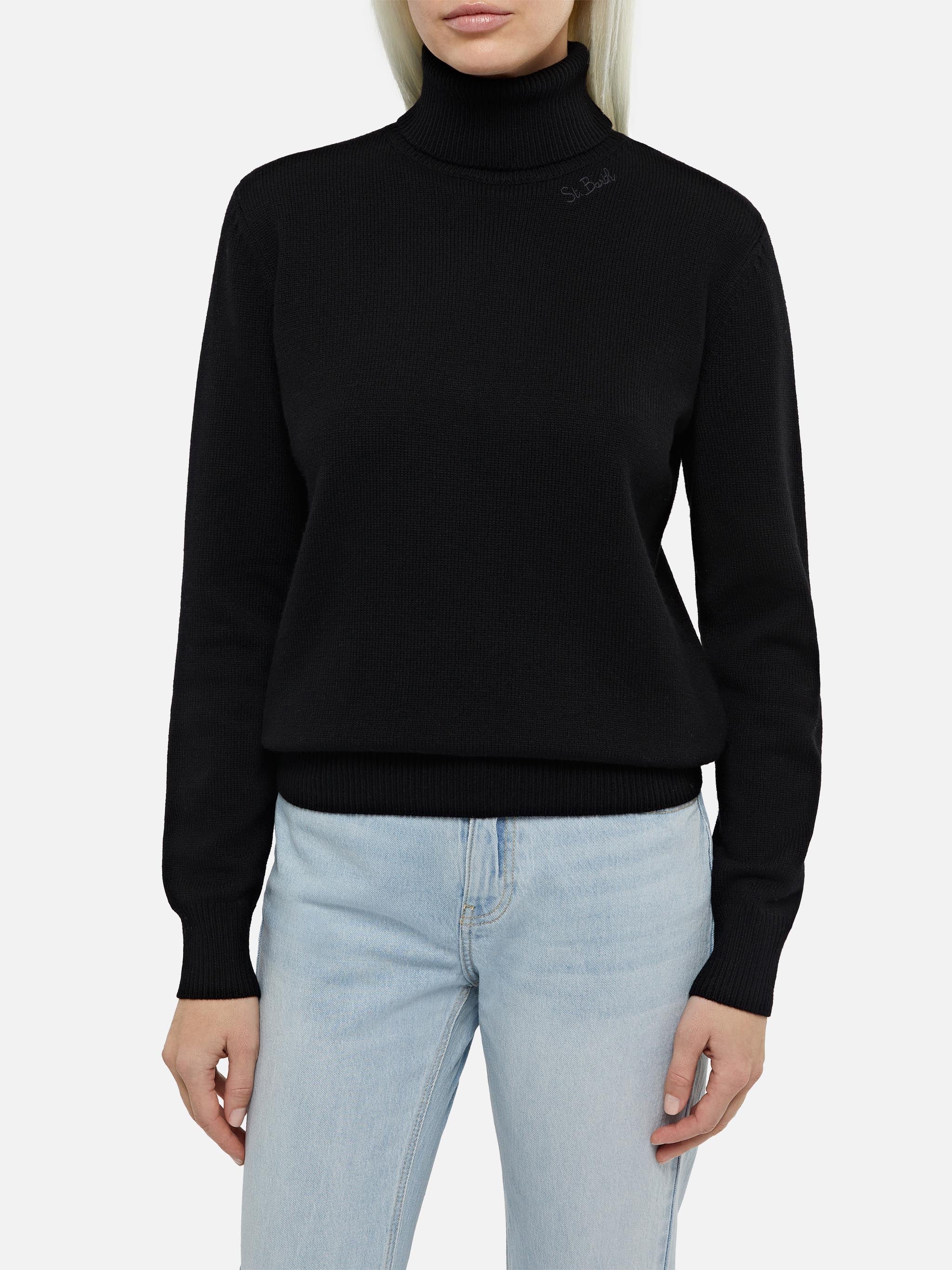 Black Turtleneck Moody Blended Cashmere