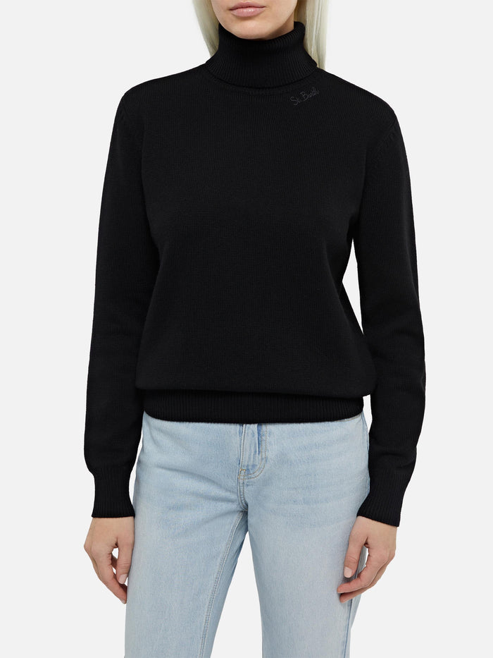 Black Turtleneck Moody Blended Cashmere