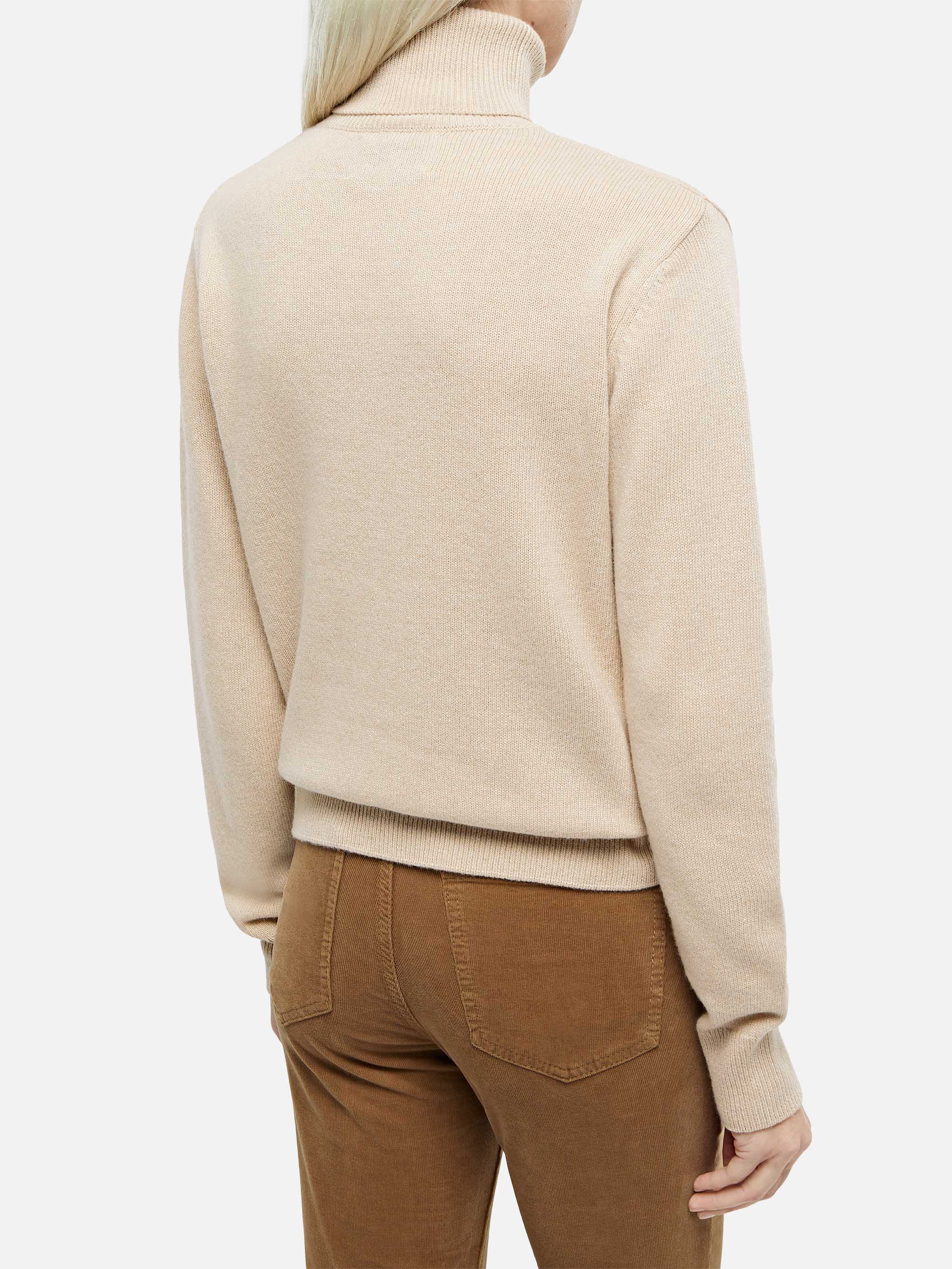 Beige Turtleneck Moody Blended Cashmere Brown