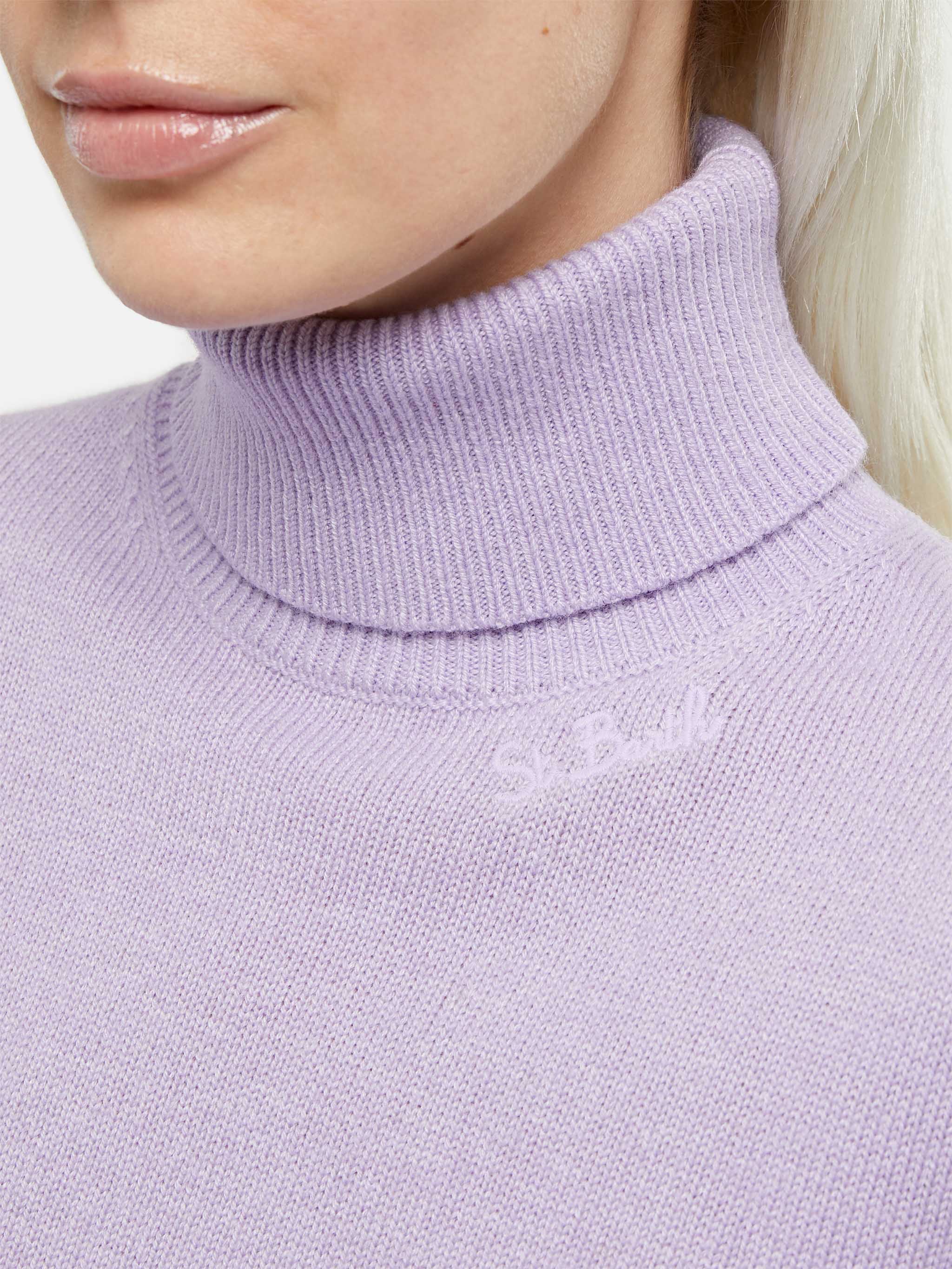 Lilac Turtleneck Moody Blended Cashmere Pink
