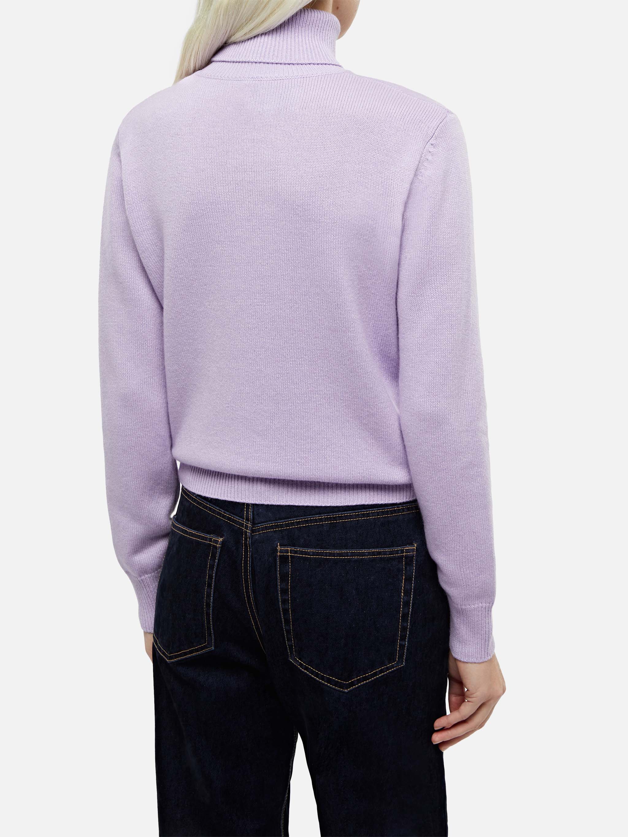 Lilac Turtleneck Moody Blended Cashmere Pink