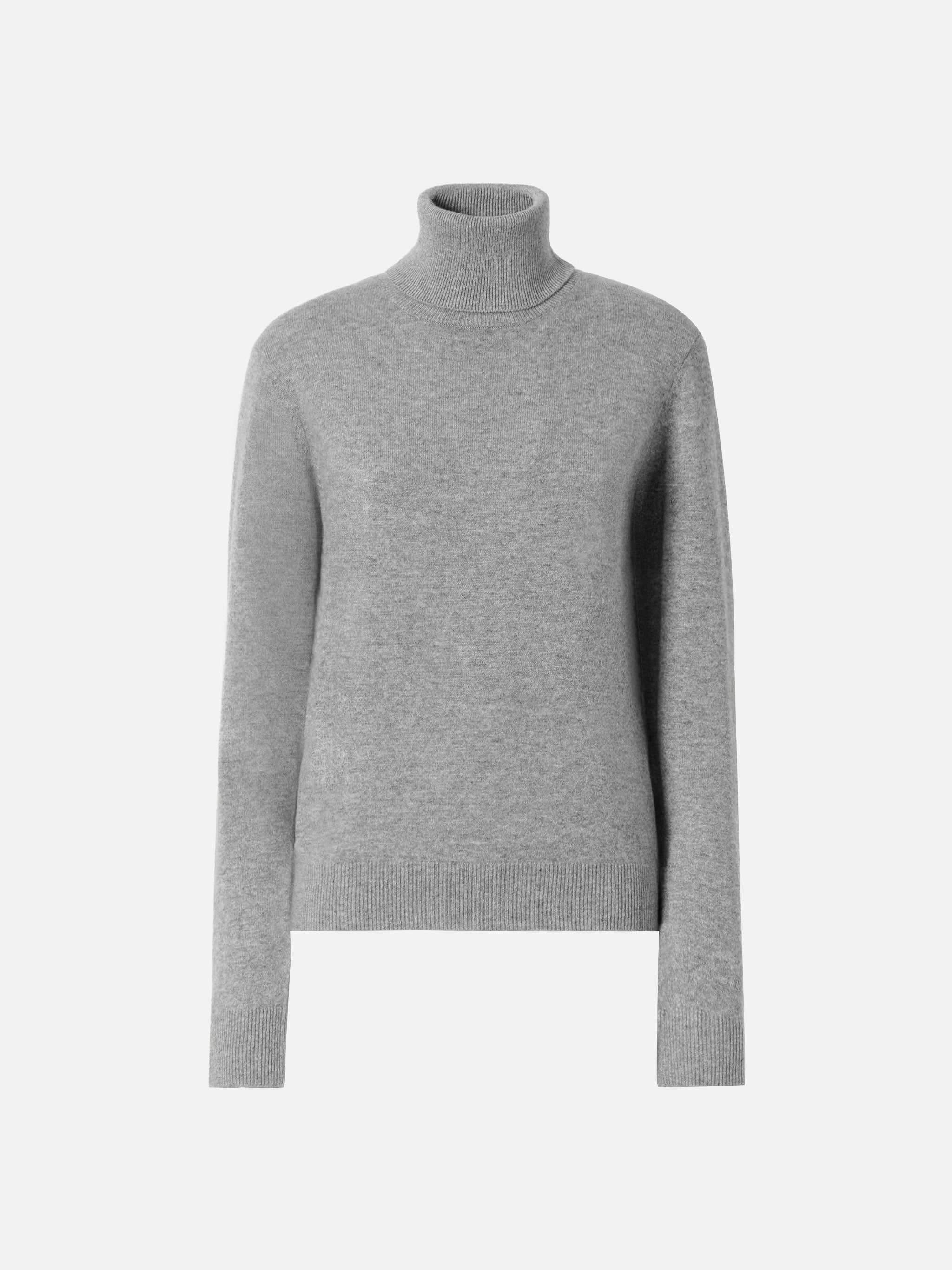 Moody Turtleneck Sweater Cashmere Grey Melange With St. Barth Embroidery