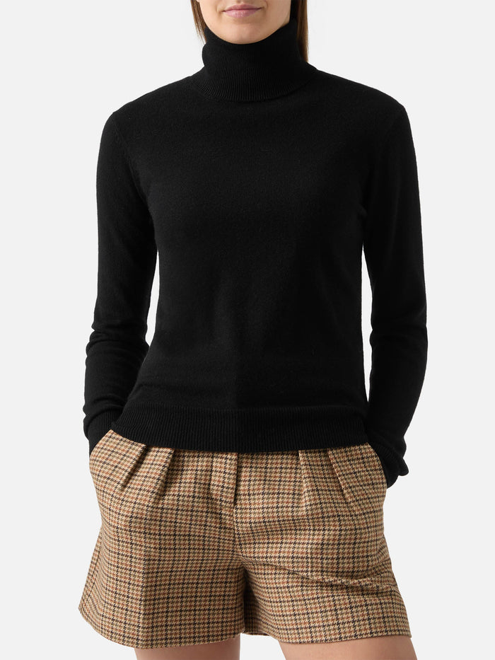 Moody Turtleneck Sweater Cashmere Black With St. Barth Embroidery