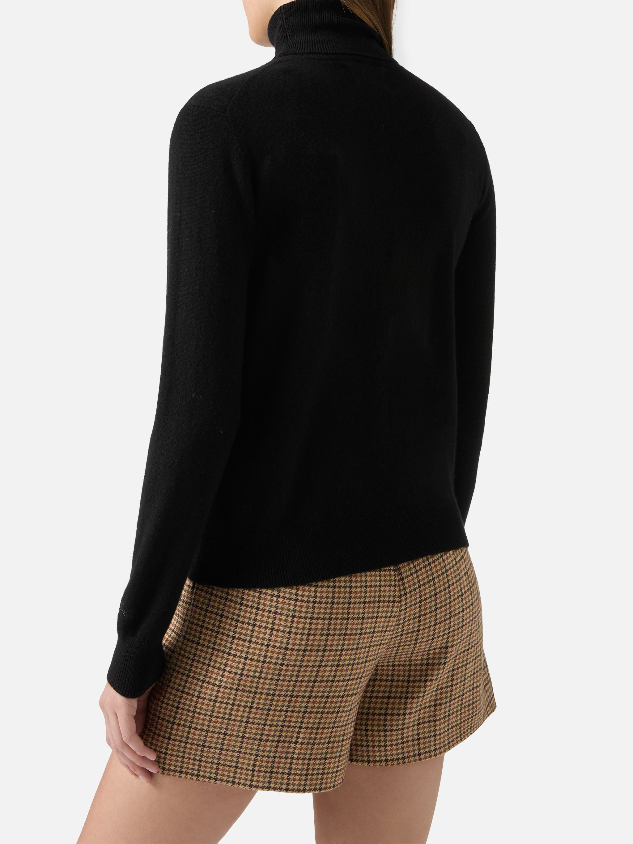 Moody Turtleneck Sweater Cashmere Black With St. Barth Embroidery