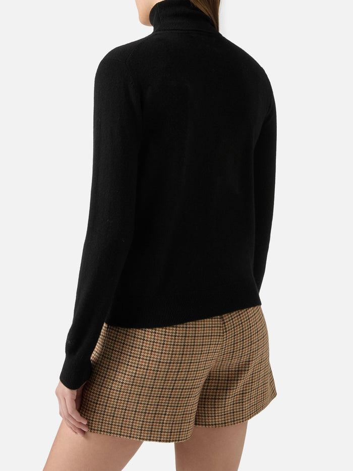 Moody Turtleneck Sweater Cashmere Black With St. Barth Embroidery
