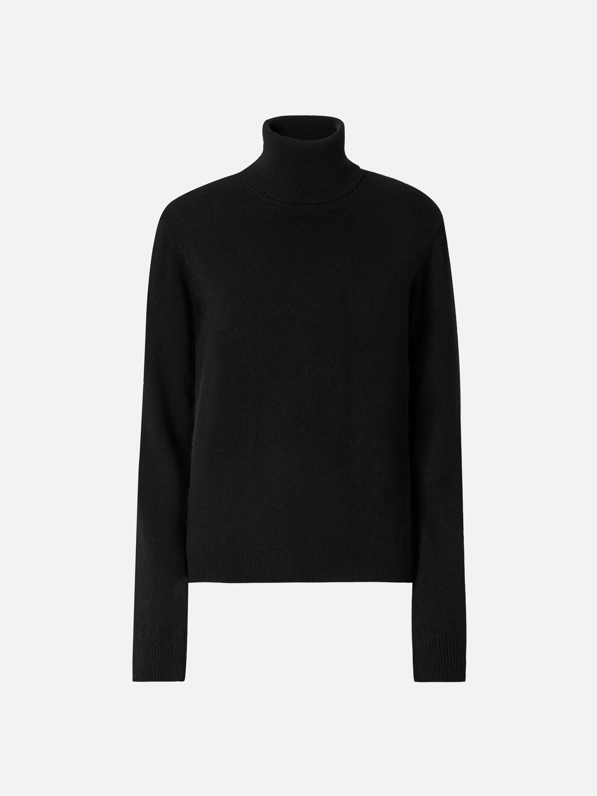 Moody Turtleneck Sweater Cashmere Black With St. Barth Embroidery
