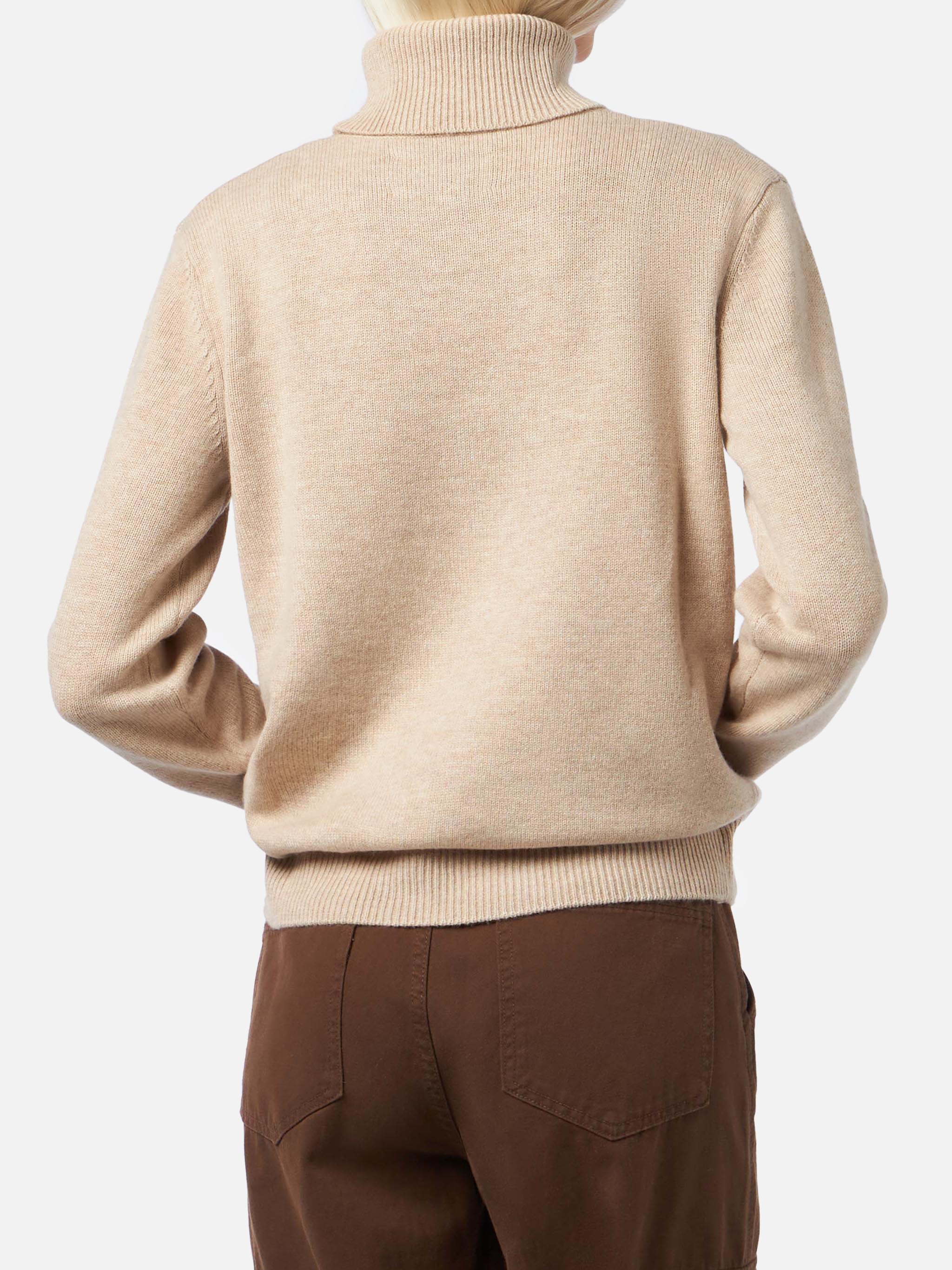 Turtleneck Sweater Moody Beige Cashmere Brown