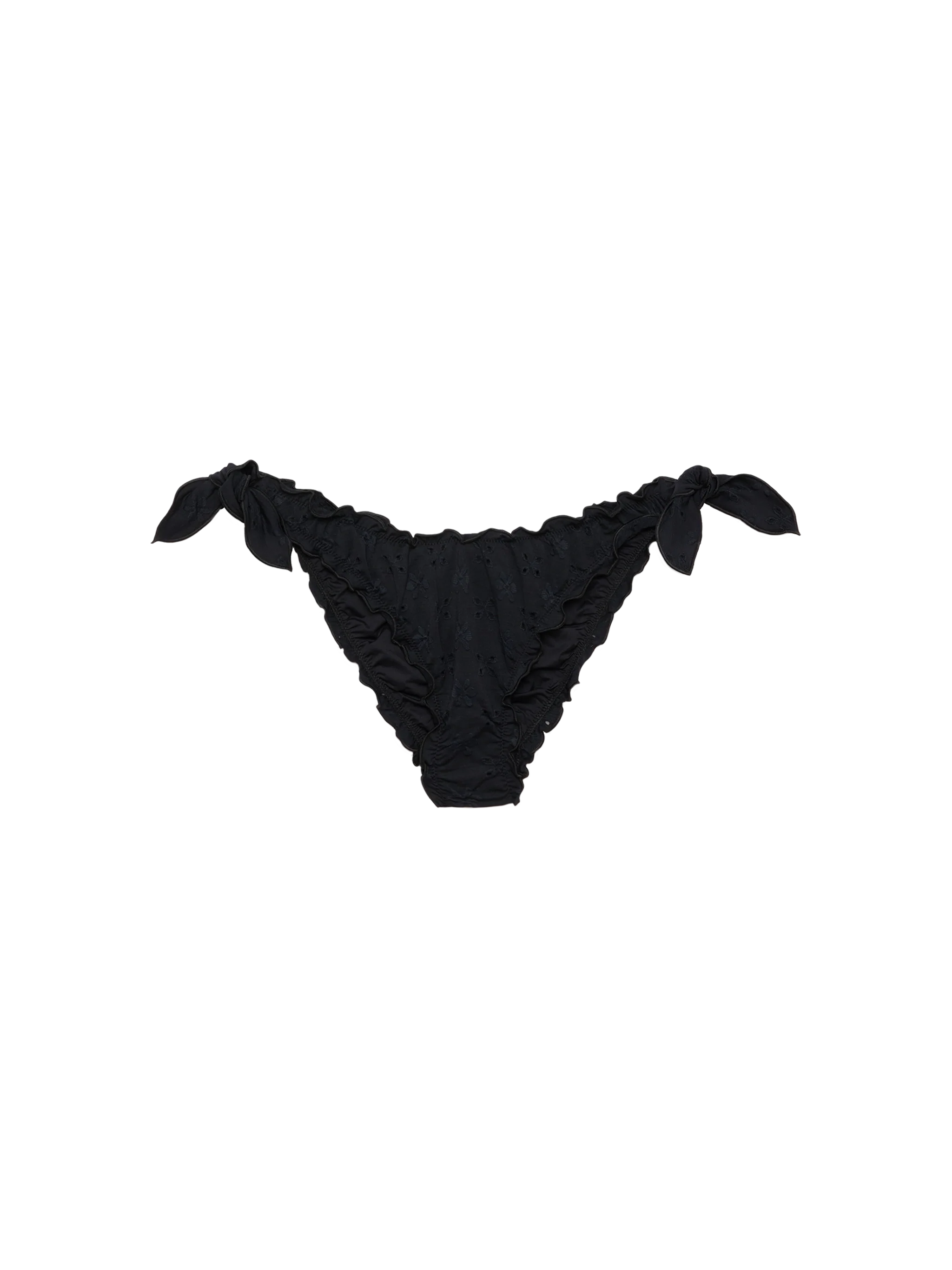 Moon Black Sangallo Lace Classic Swim Briefs Bottom