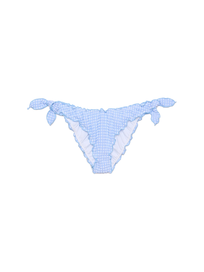 Moon Seersucker Classic Swim Briefs With Gingham Print Sky Bottom