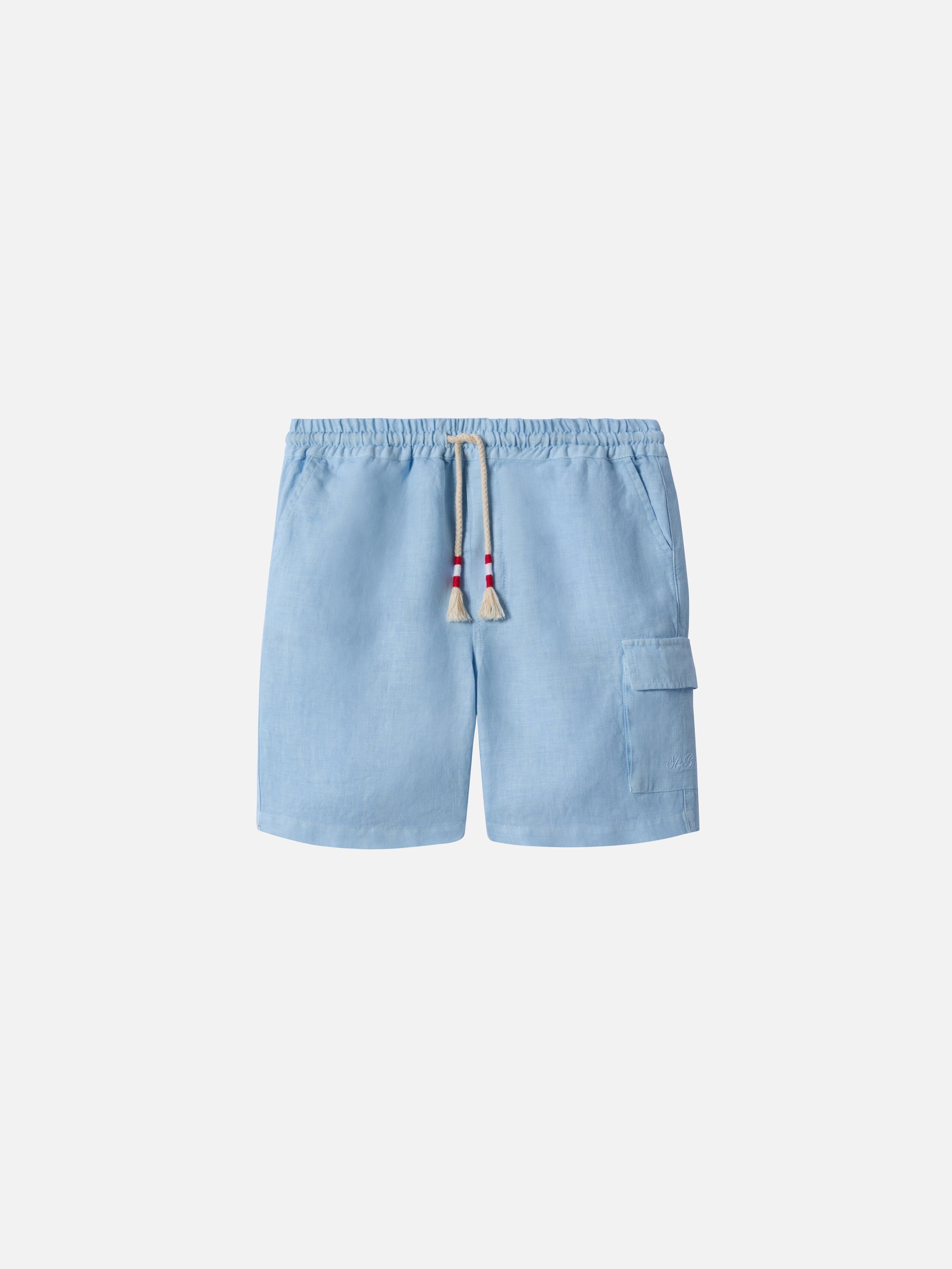 Light Blue Marseille Jr Shorts Linen Pant