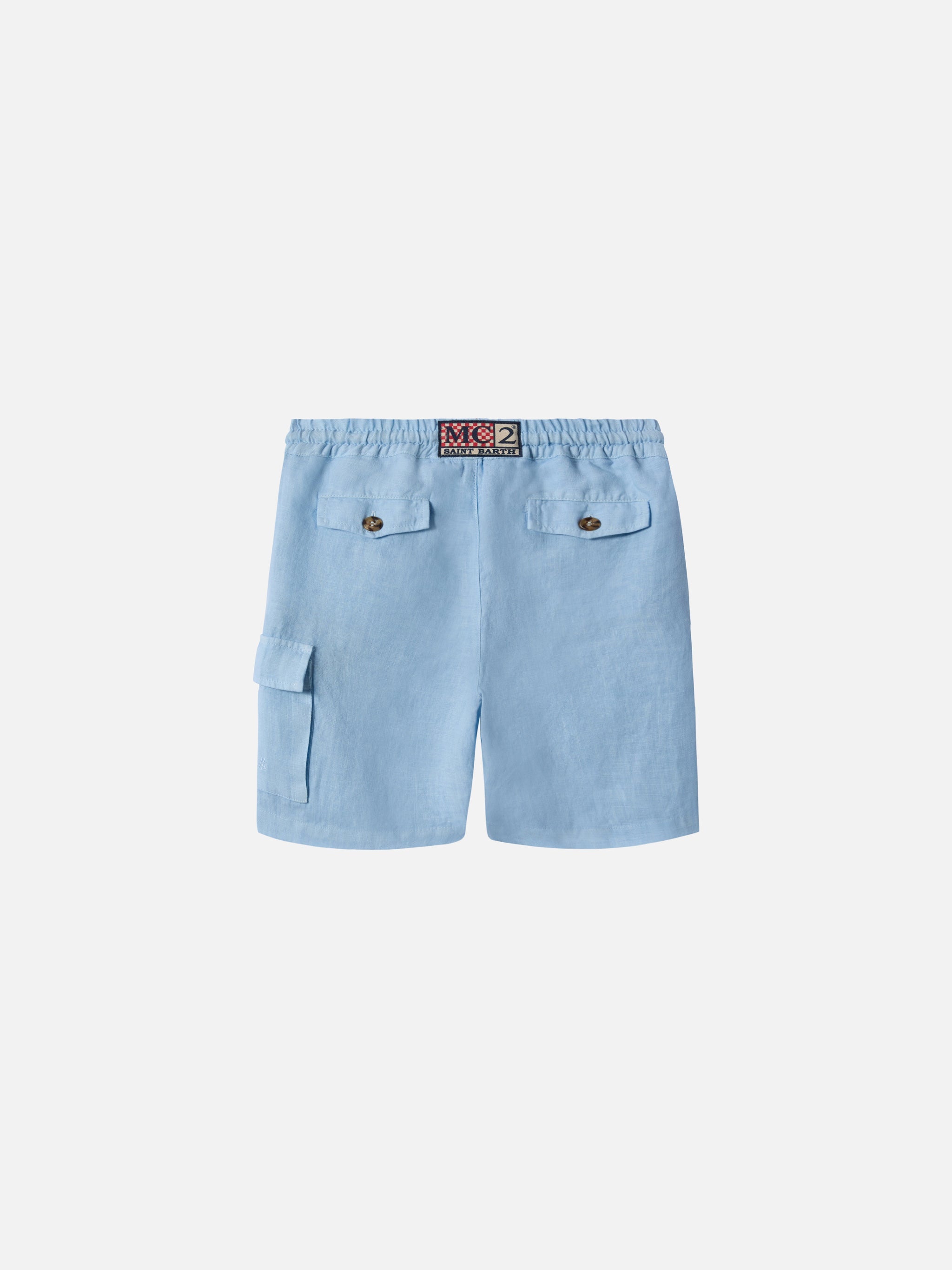 Light Blue Marseille Jr Shorts Linen Pant